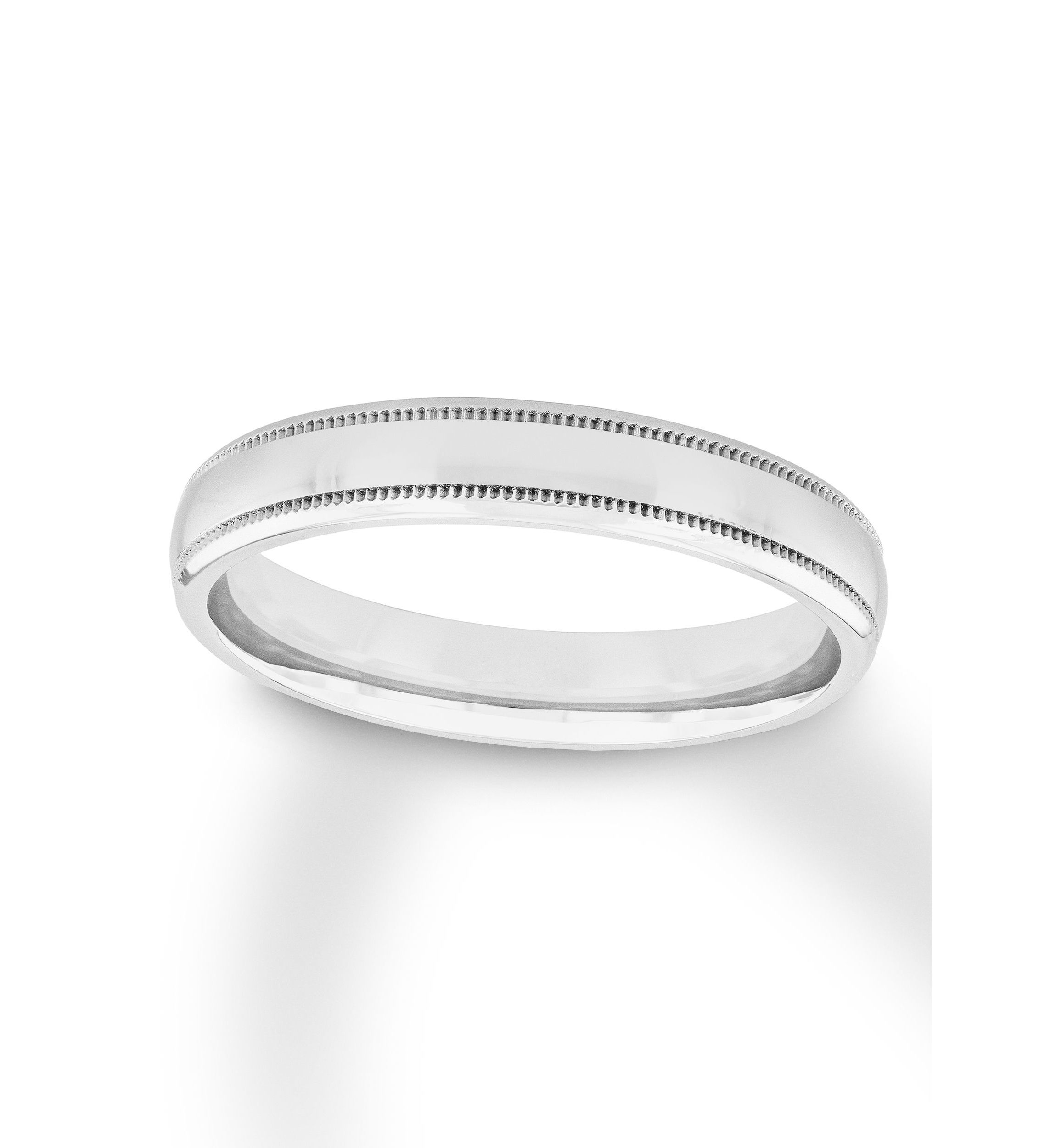 Polished Milgrain 4 Millimeter Wedding Band in .925 Sterling Silver