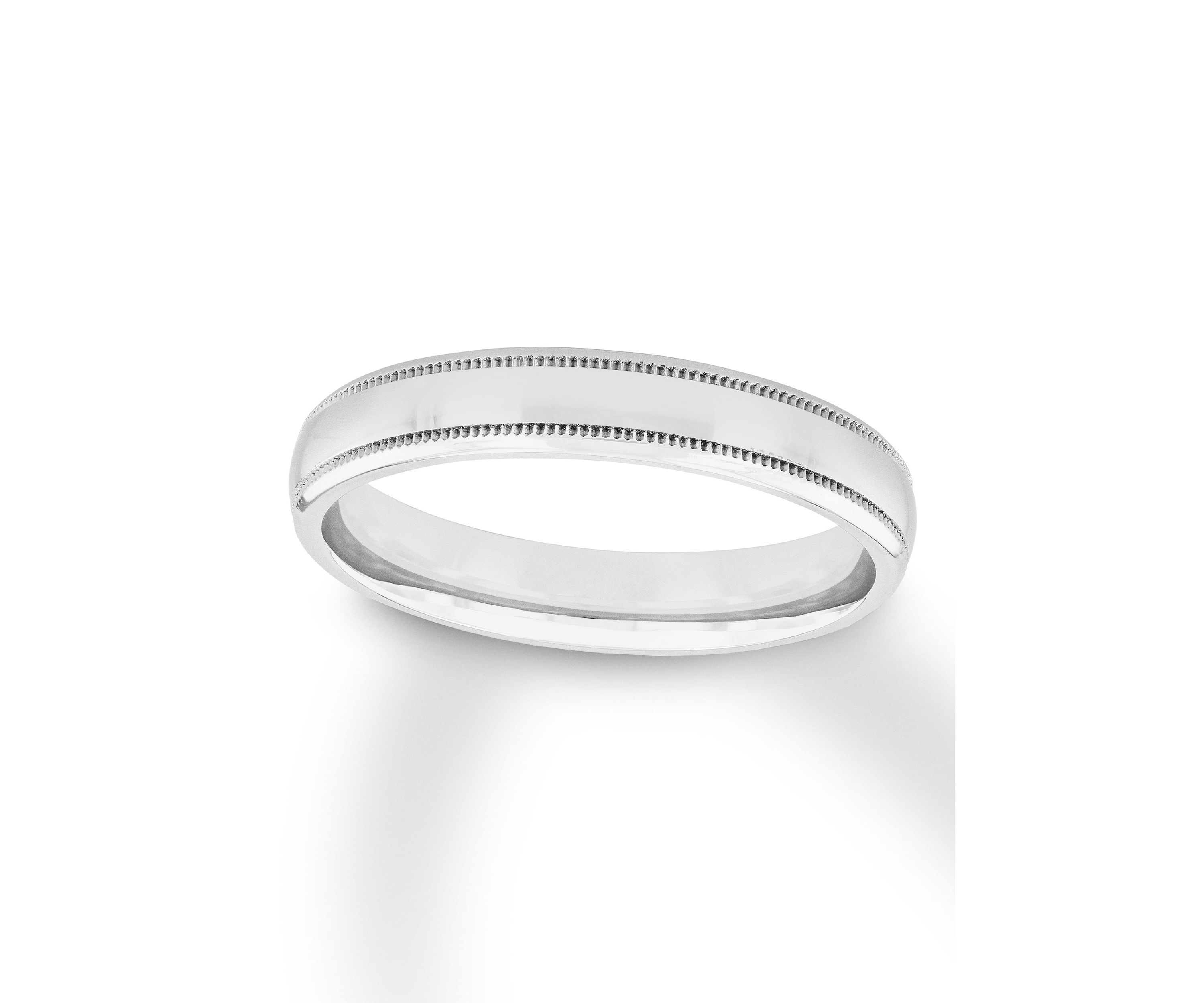 Polished Milgrain 4 Millimeter Wedding Band in .925 Sterling Silver