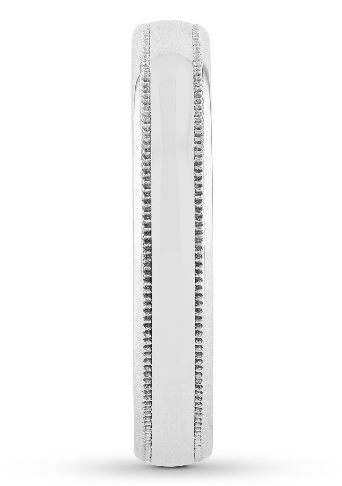 Polished Milgrain 4 Millimeter Wedding Band in .925 Sterling Silver