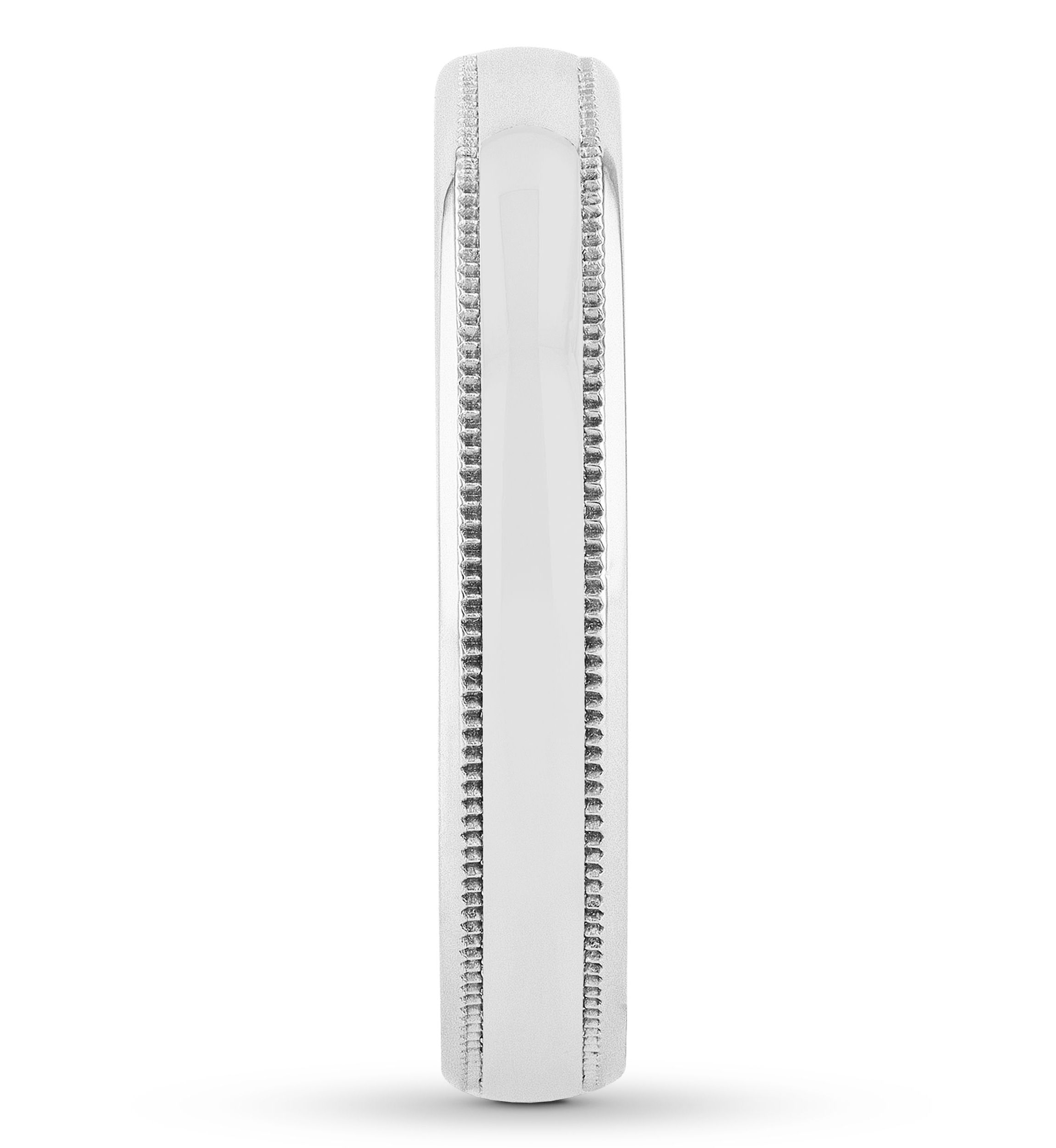 Polished Milgrain 4 Millimeter Wedding Band in .925 Sterling Silver