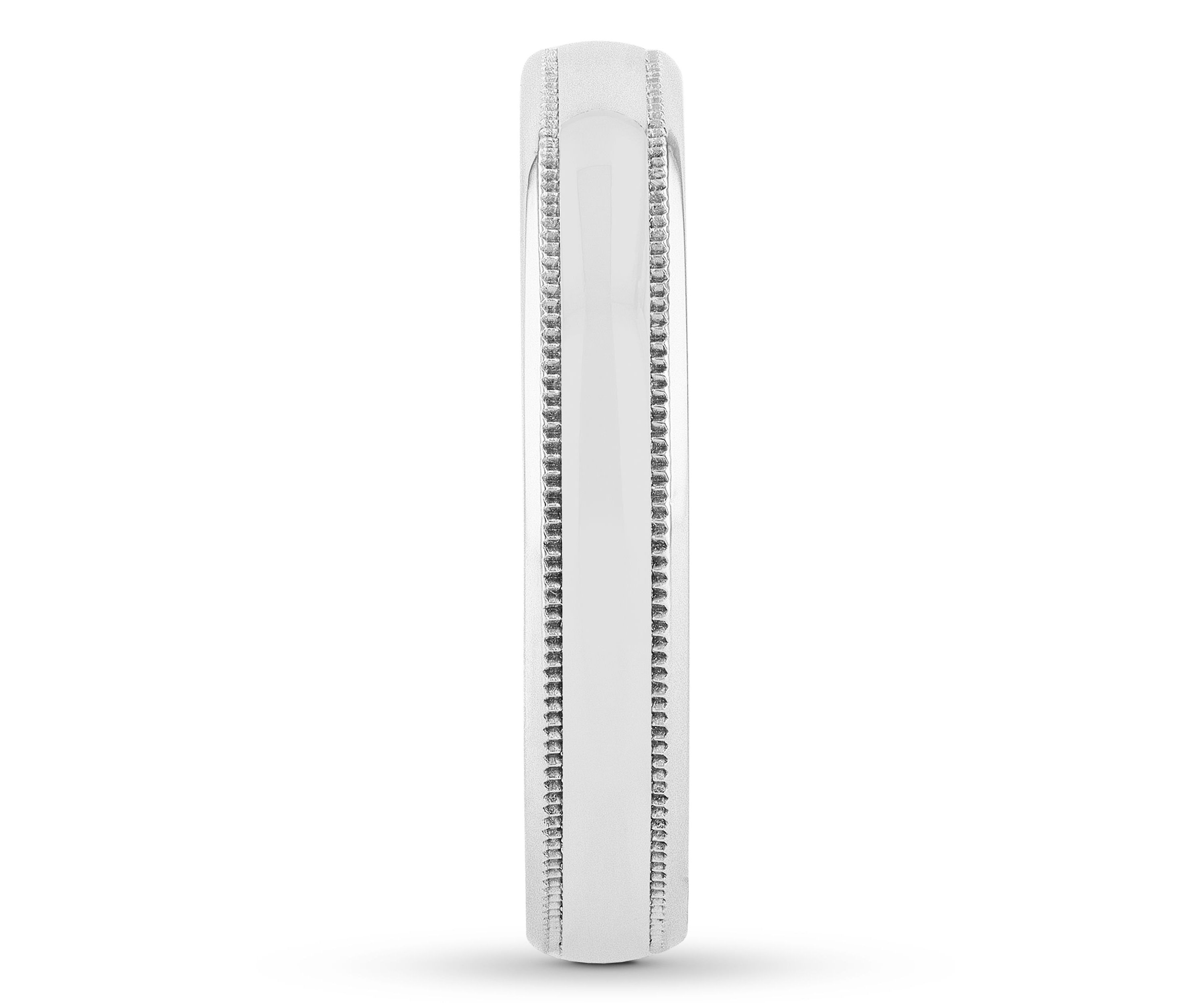 Polished Milgrain 4 Millimeter Wedding Band in .925 Sterling Silver