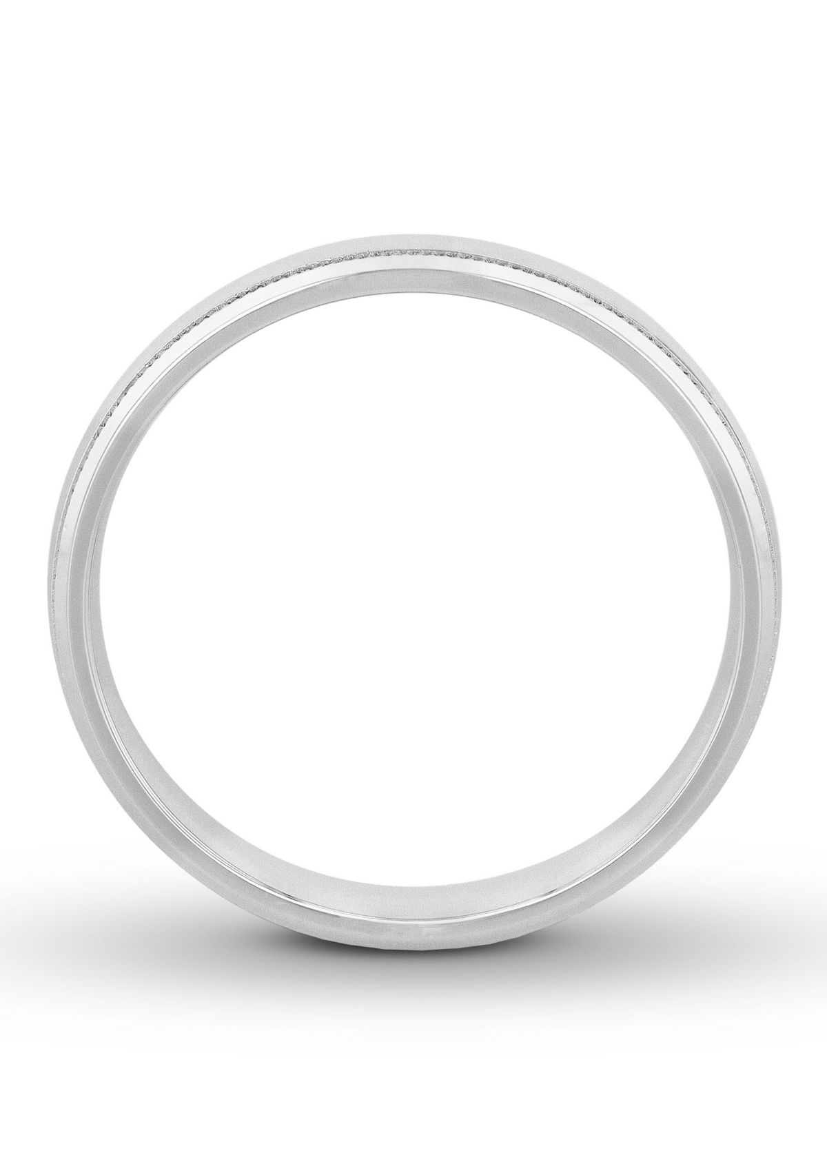 Polished Milgrain 4 Millimeter Wedding Band in .925 Sterling Silver