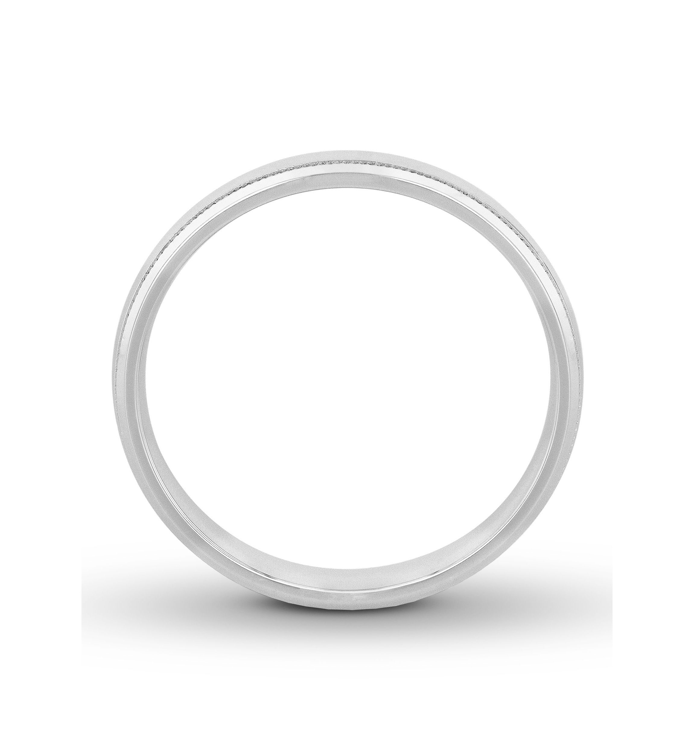 Polished Milgrain 4 Millimeter Wedding Band in .925 Sterling Silver