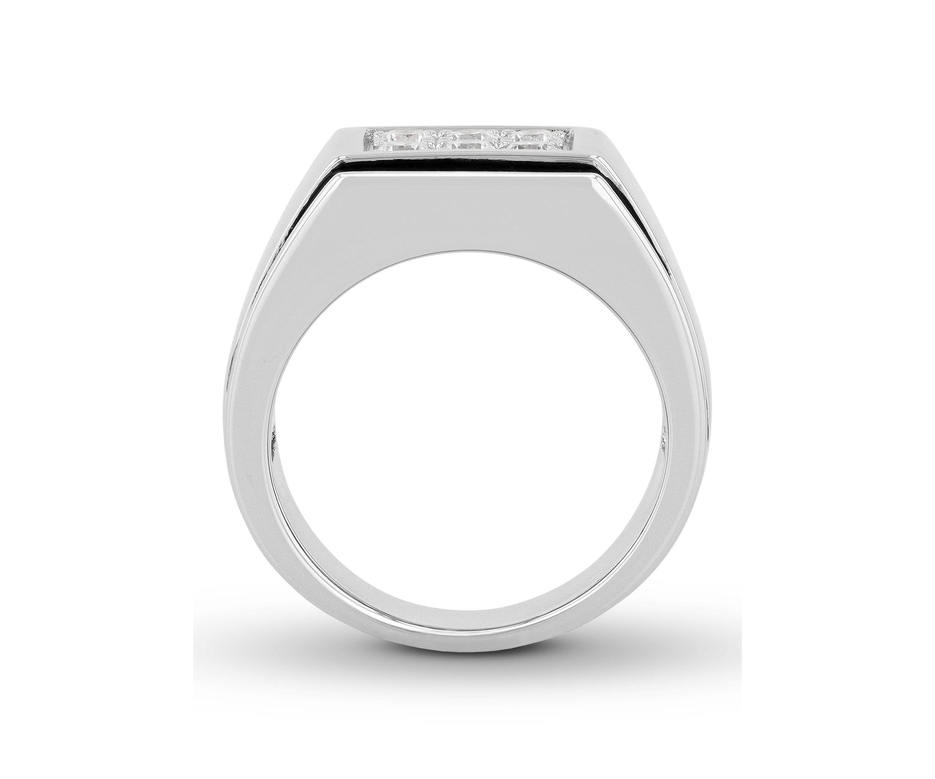 Lab Created Cubic Zirconia Rectangle Cluster Ring in .925 Sterling Silver