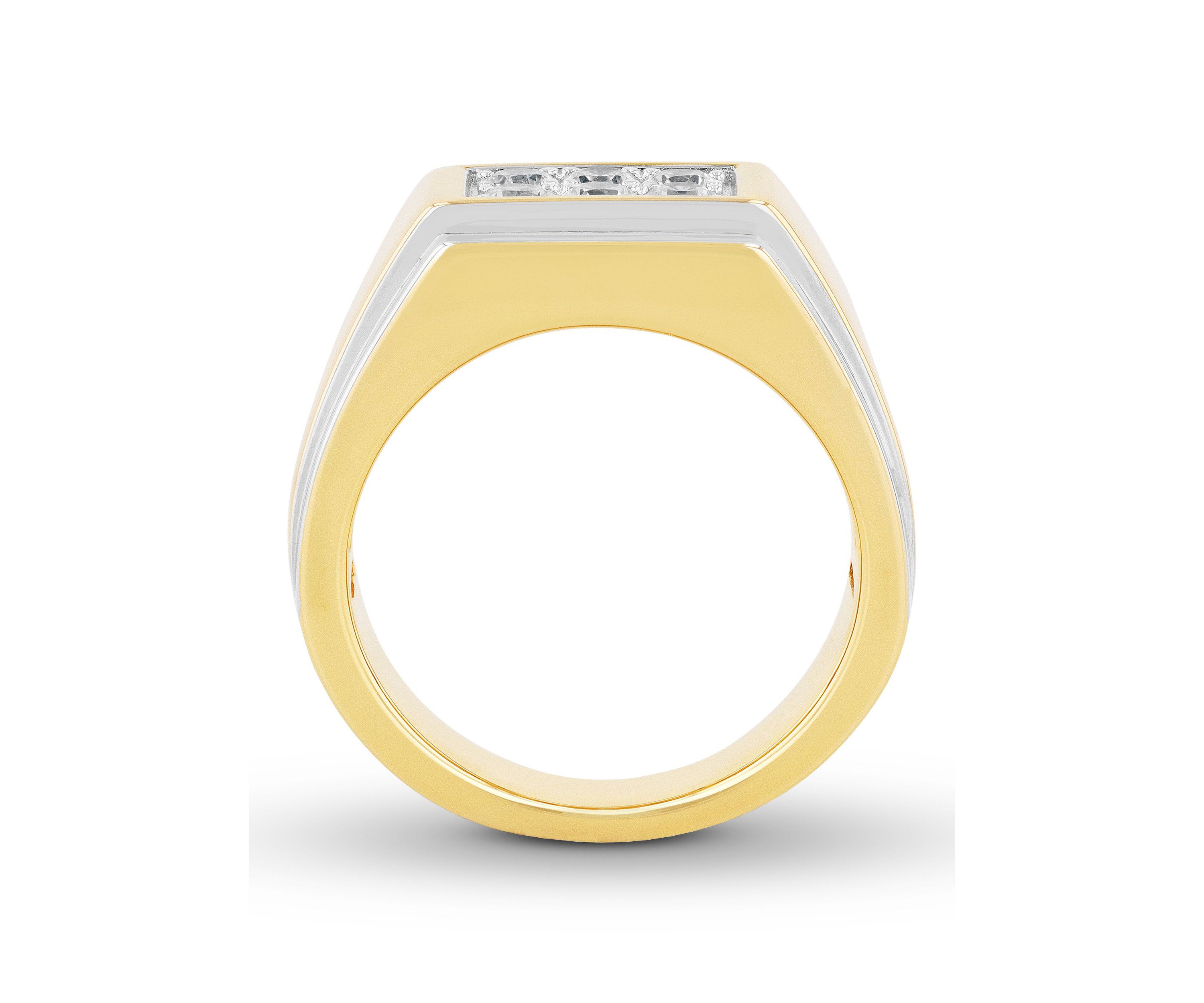 Lab Created Cubic Zirconia Rectangle Cluster Ring in Gold Plated .925 Sterling Silver