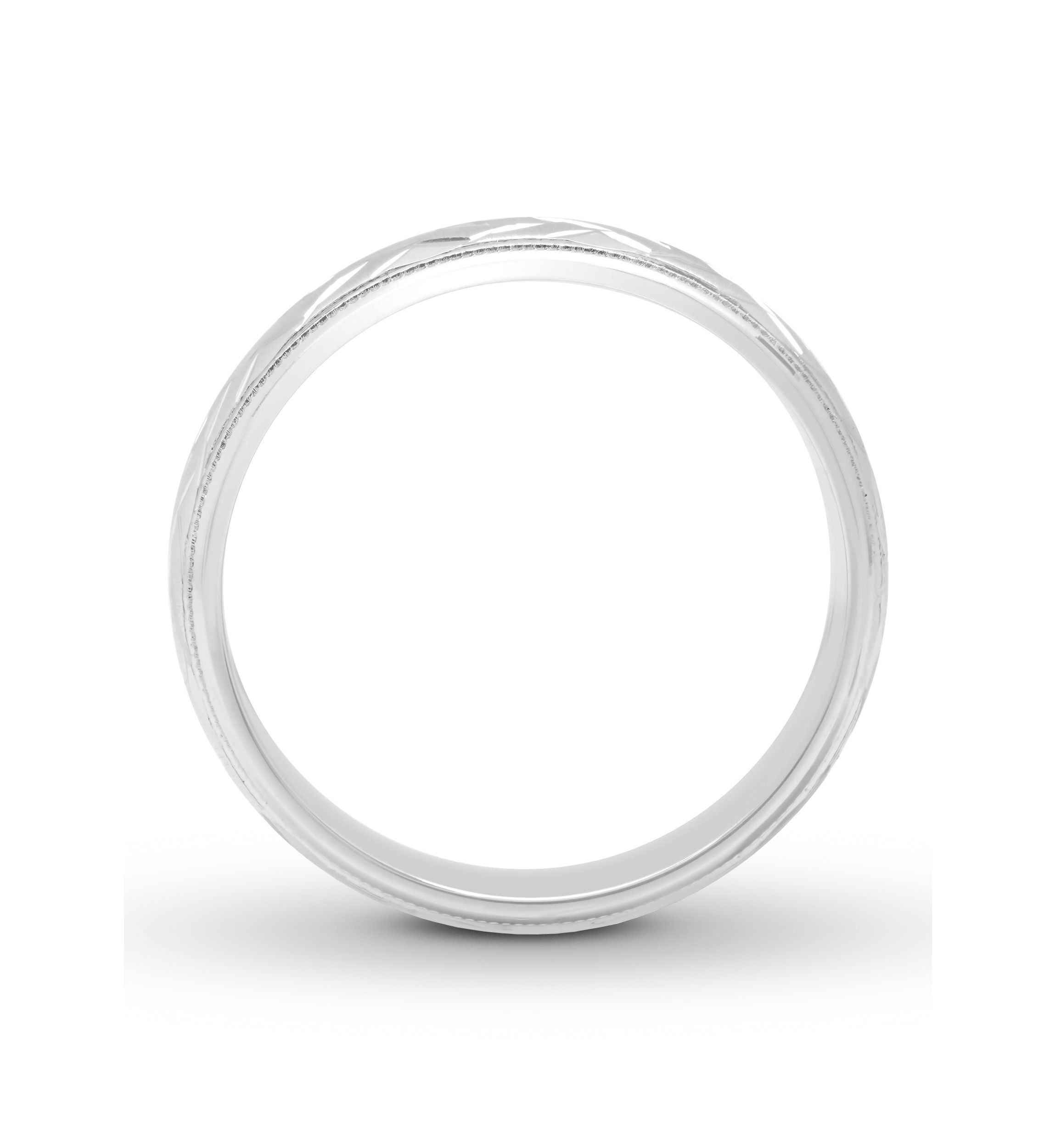 Basketweave Milgrain 6 mm Wedding Band in .925 Sterling Silver