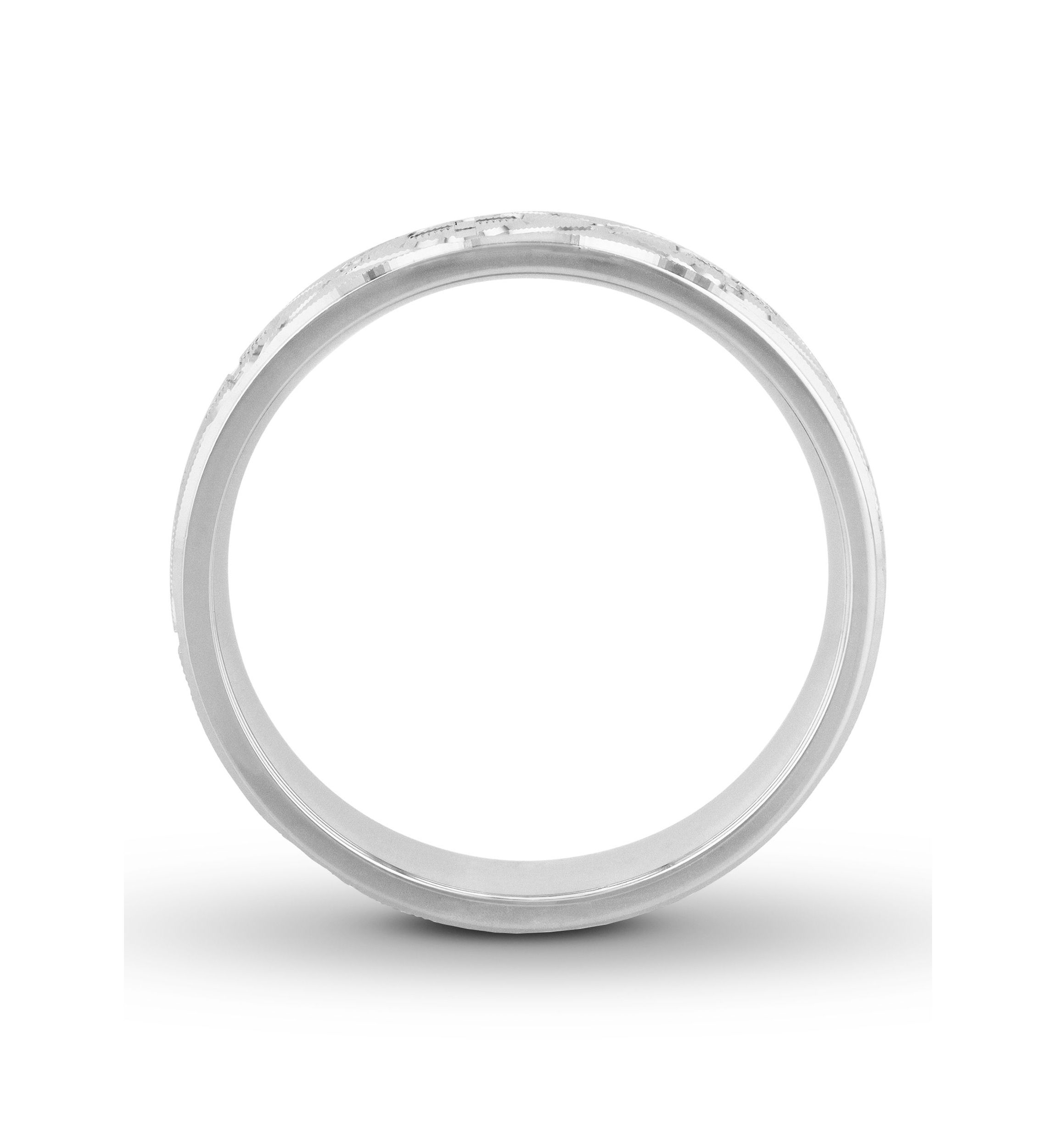 Sun Cross Textured 6 mm Wedding Band in .925 Sterling Silver