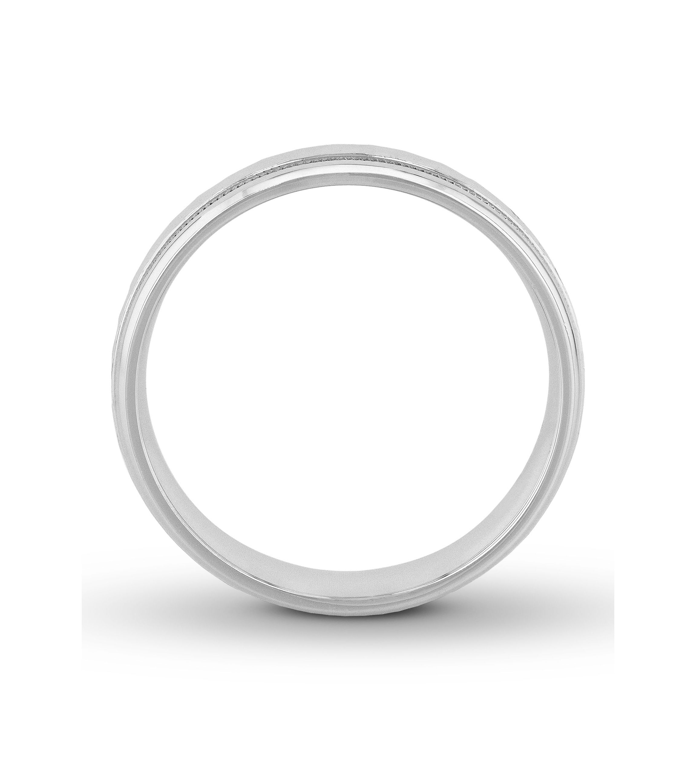 Grooved Milgrain 6 mm Wedding Band in .925 Sterling Silver