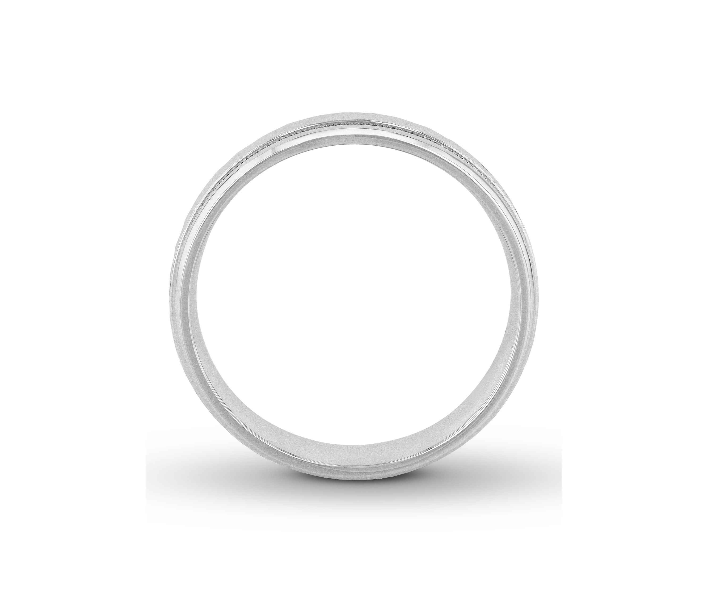 Grooved Milgrain 6 mm Wedding Band in .925 Sterling Silver