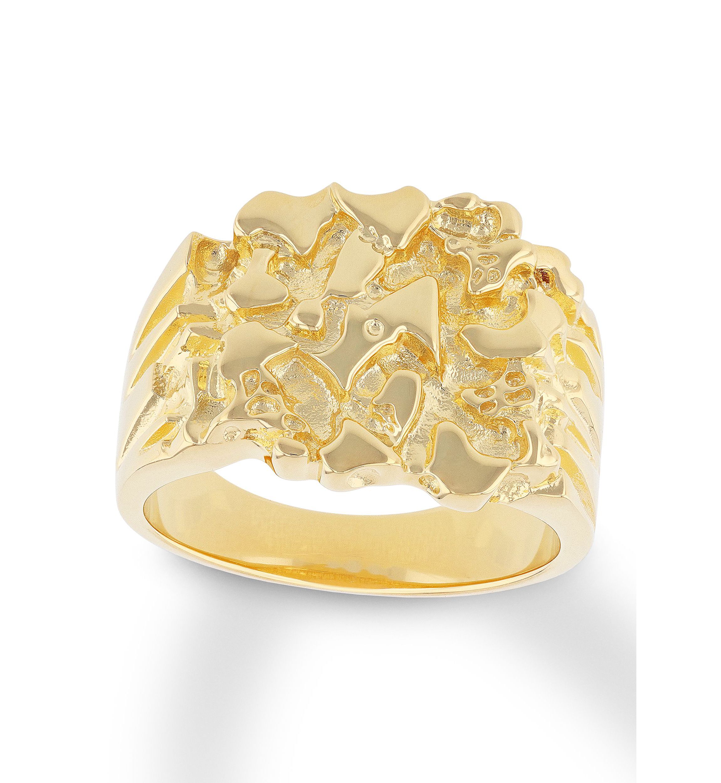 Gold Nugget Ring in Gold Plated .925 Sterling Silver