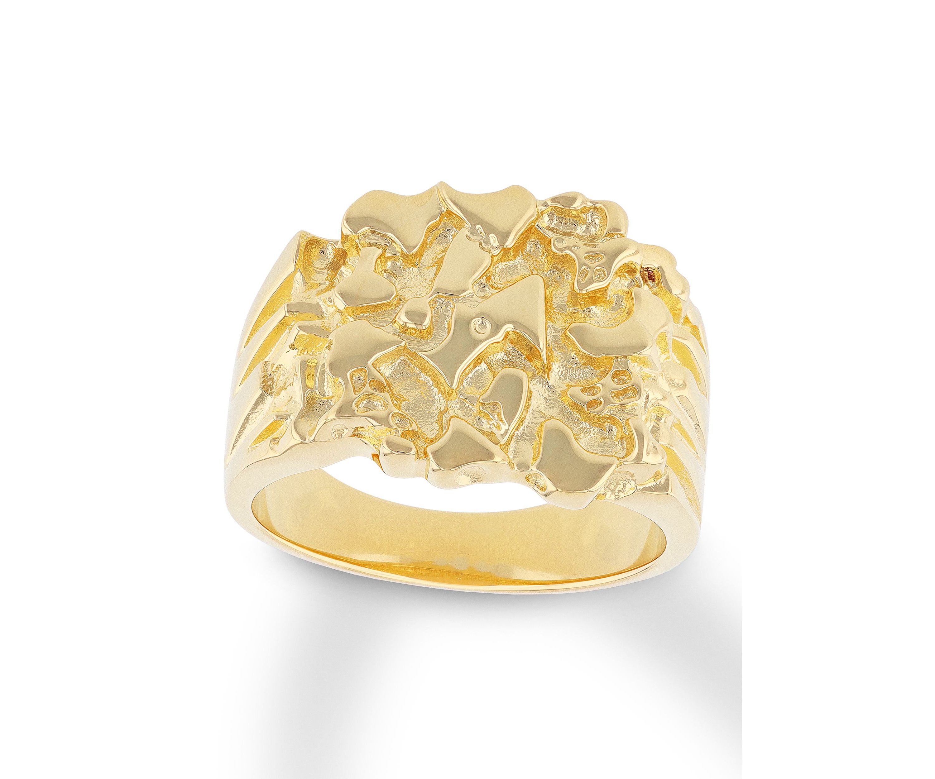 Gold Nugget Ring in Gold Plated .925 Sterling Silver