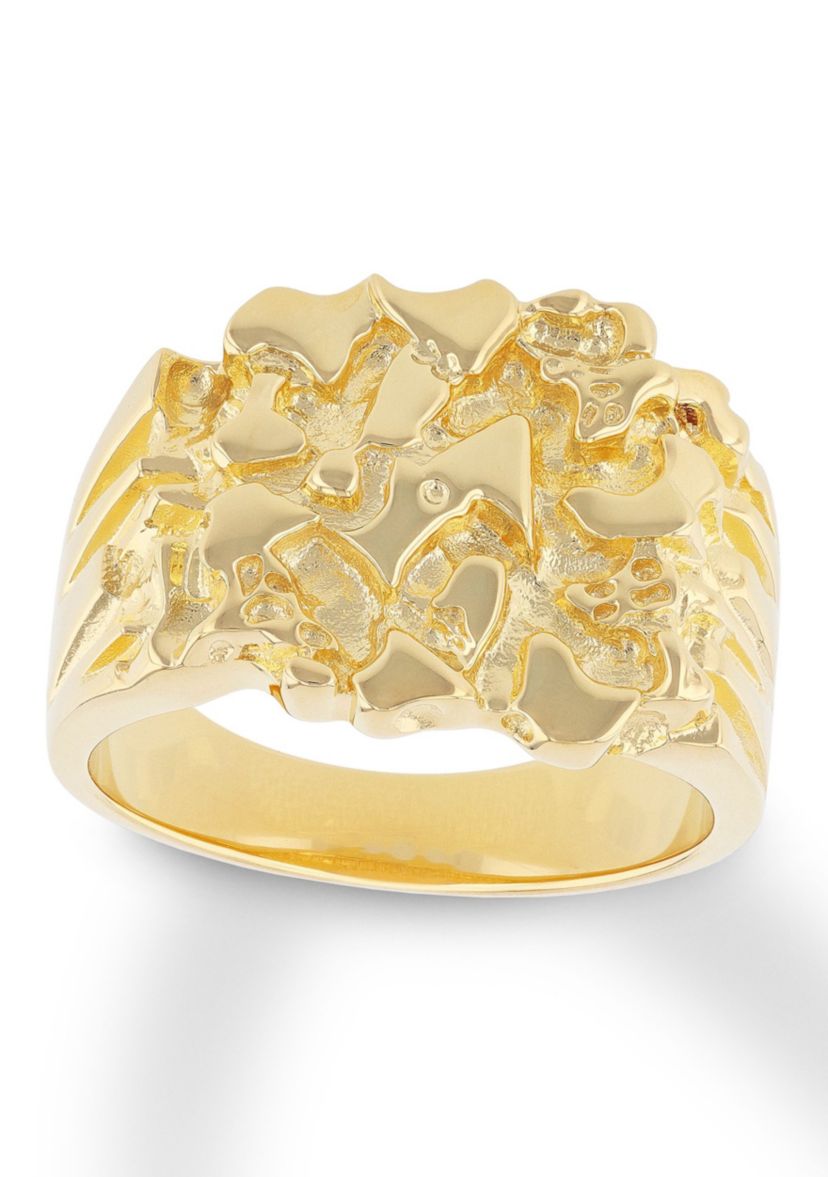 Gold Nugget Ring in Gold Plated .925 Sterling Silver