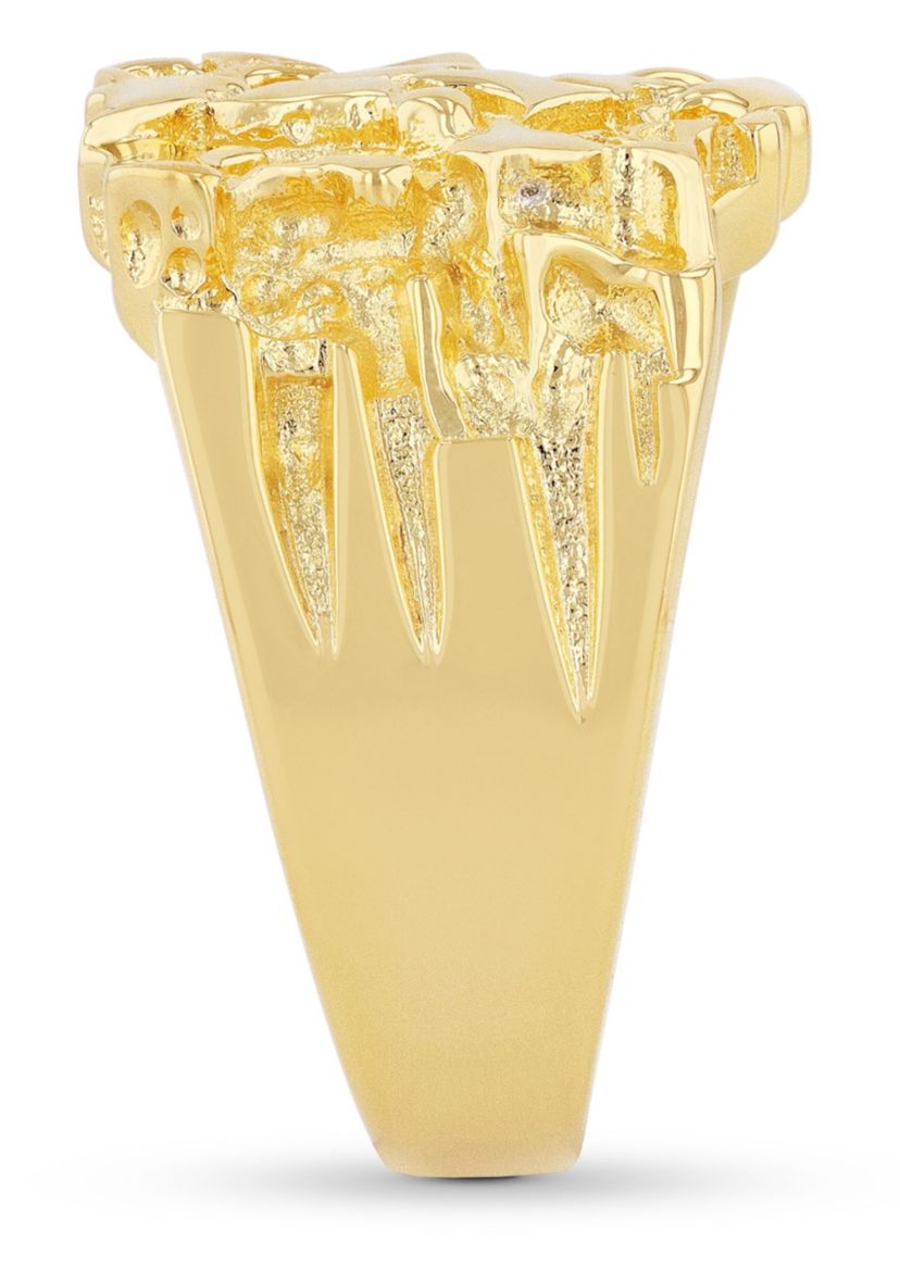Gold Nugget Ring in Gold Plated .925 Sterling Silver