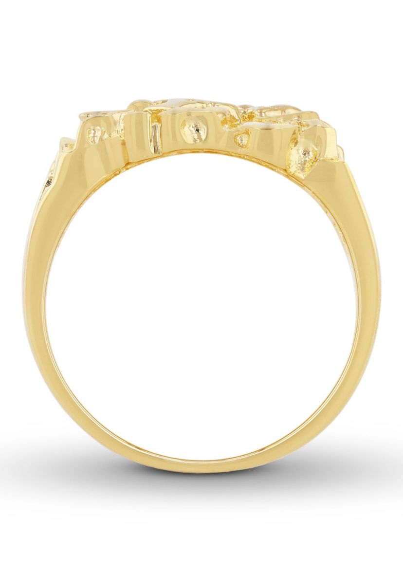 Gold Nugget Ring in Gold Plated .925 Sterling Silver