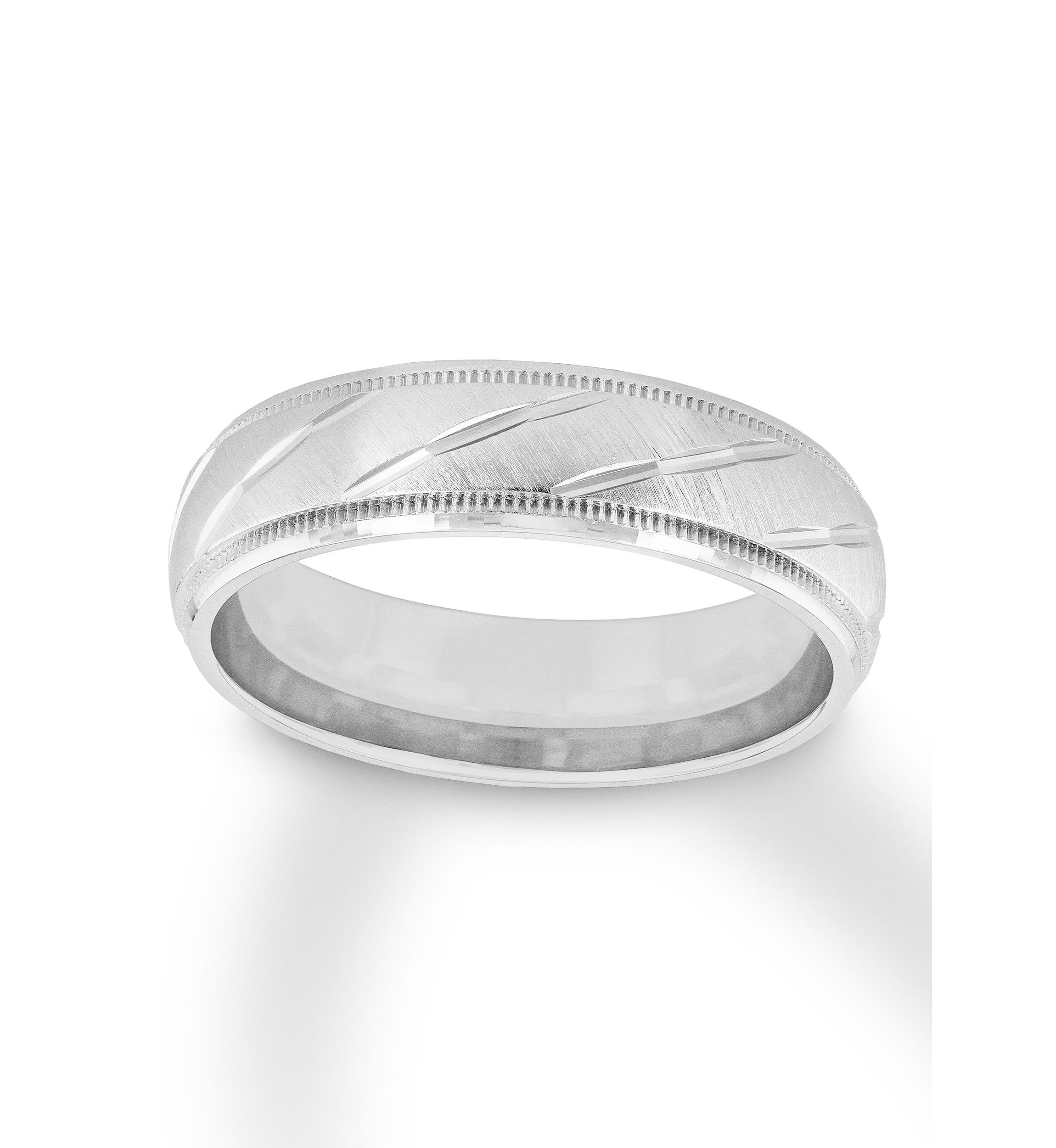 Satin Milgrain 6 mm Wedding Band in .925 Sterling Silver