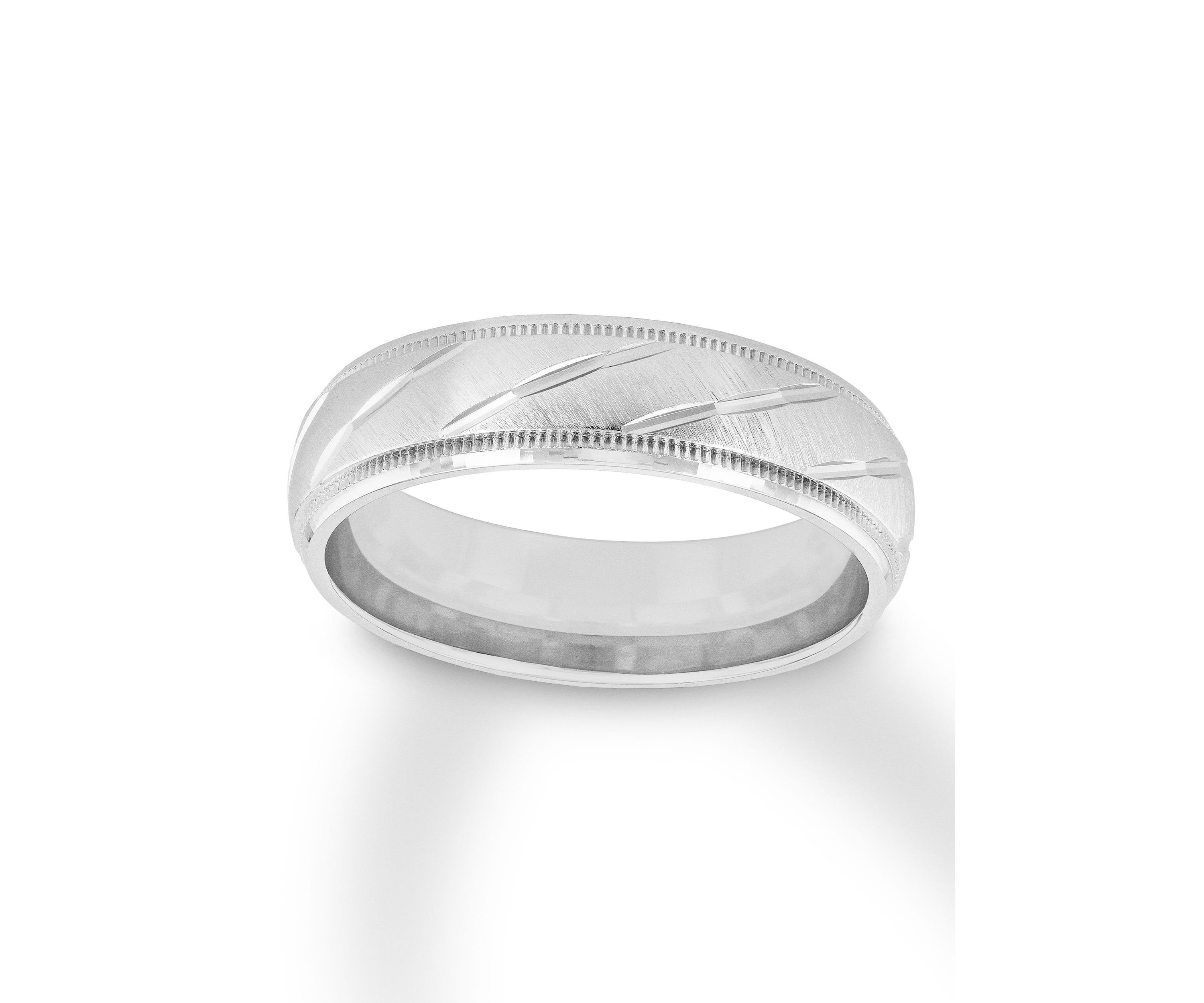 Satin Milgrain 6 mm Wedding Band in .925 Sterling Silver
