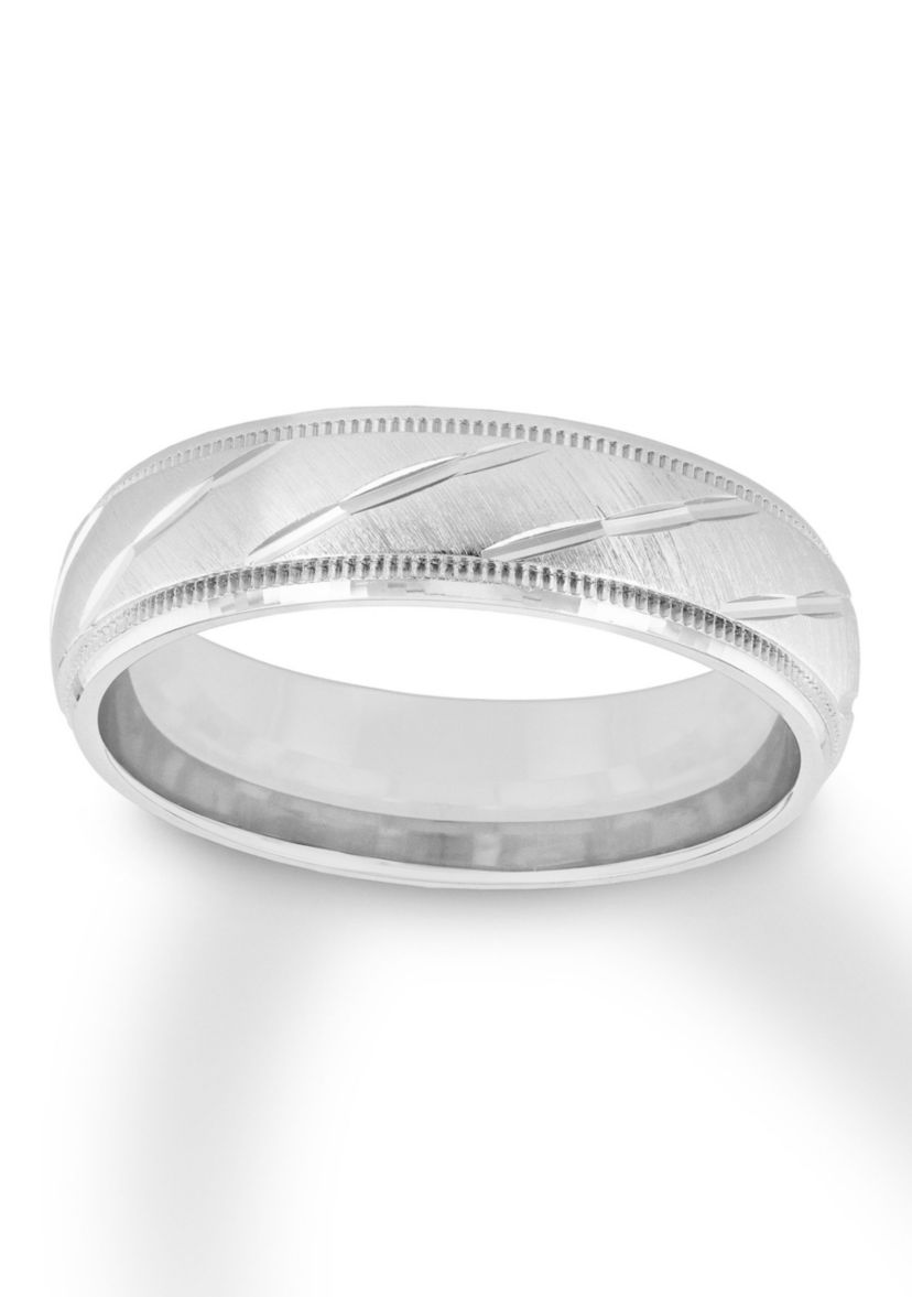 Satin Milgrain 6 mm Wedding Band in .925 Sterling Silver