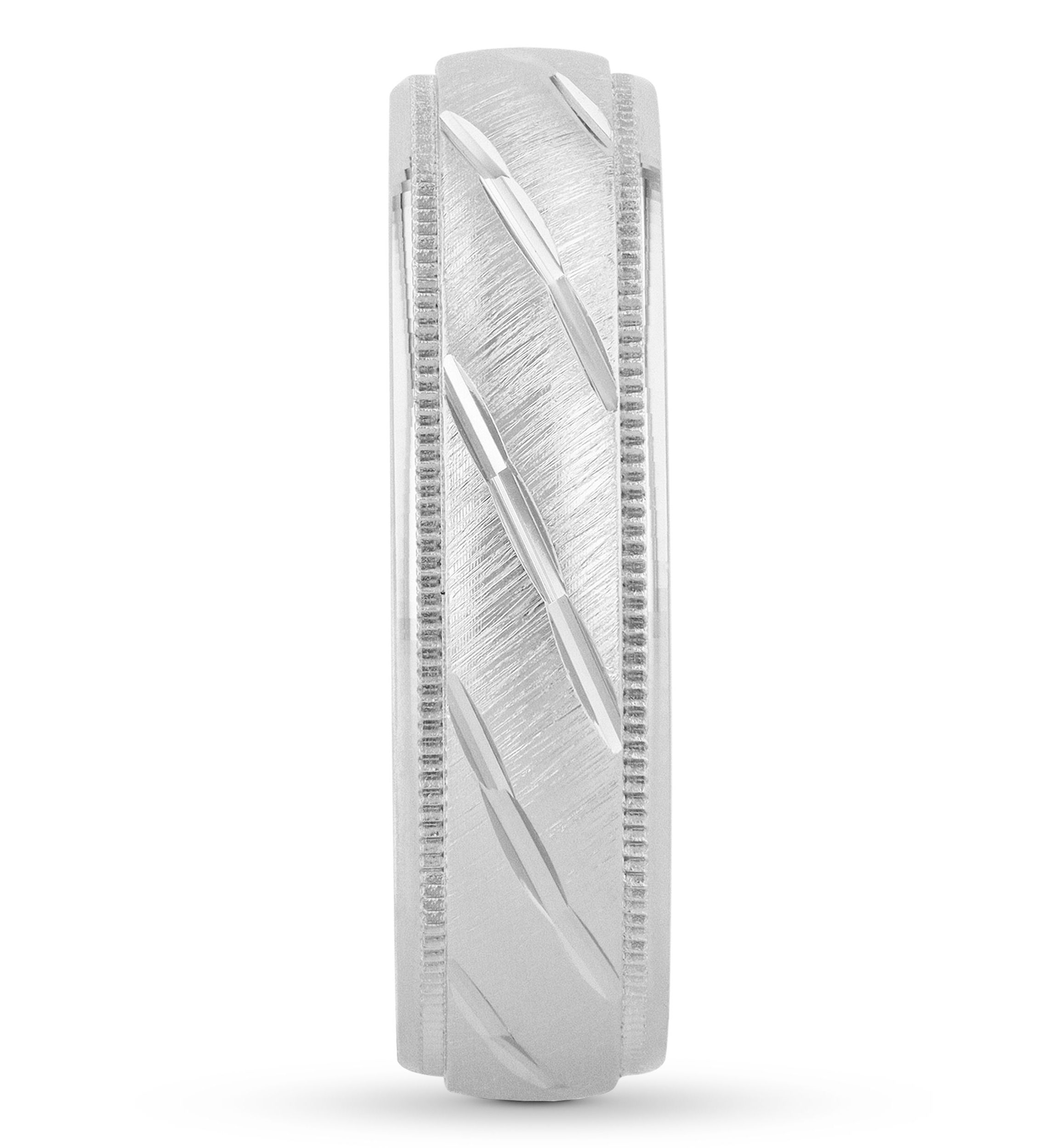 Satin Milgrain 6 mm Wedding Band in .925 Sterling Silver