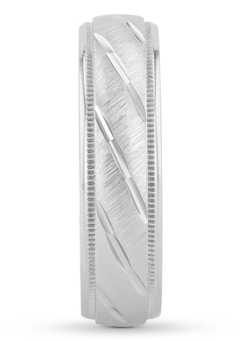 Satin Milgrain 6 mm Wedding Band in .925 Sterling Silver