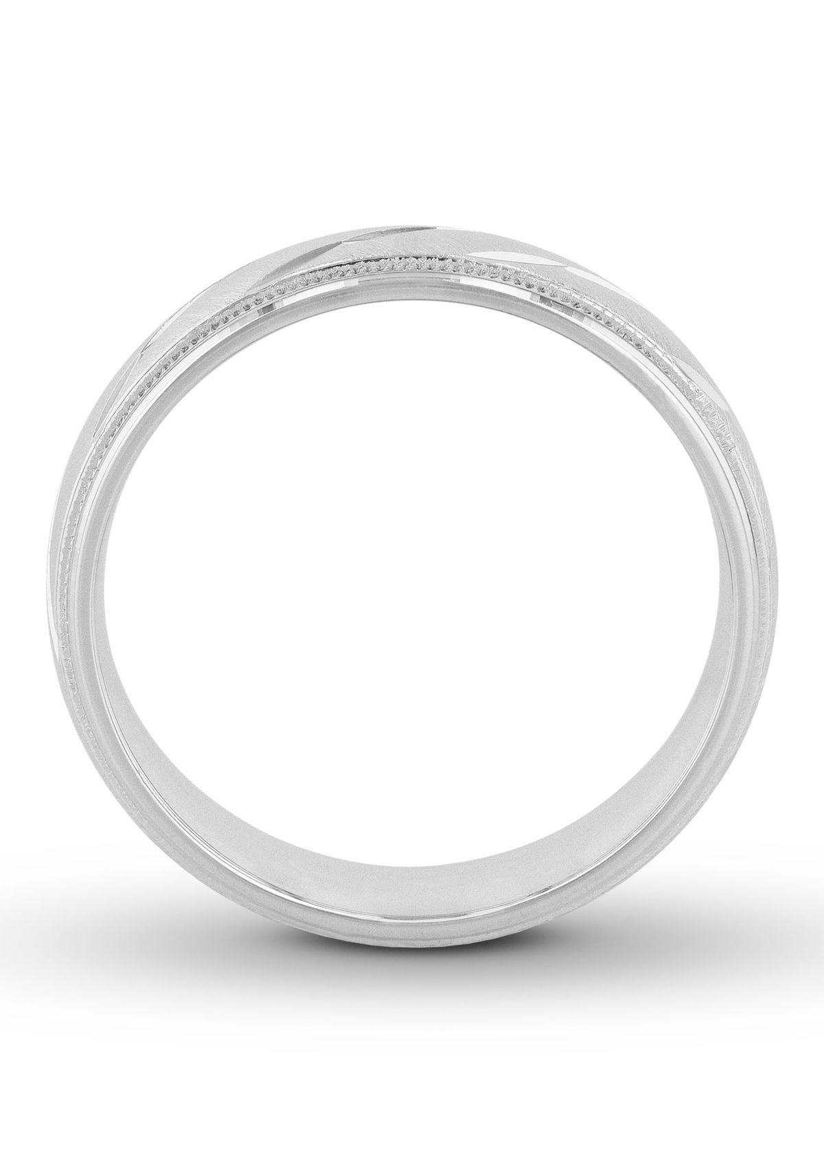 Satin Milgrain 6 mm Wedding Band in .925 Sterling Silver