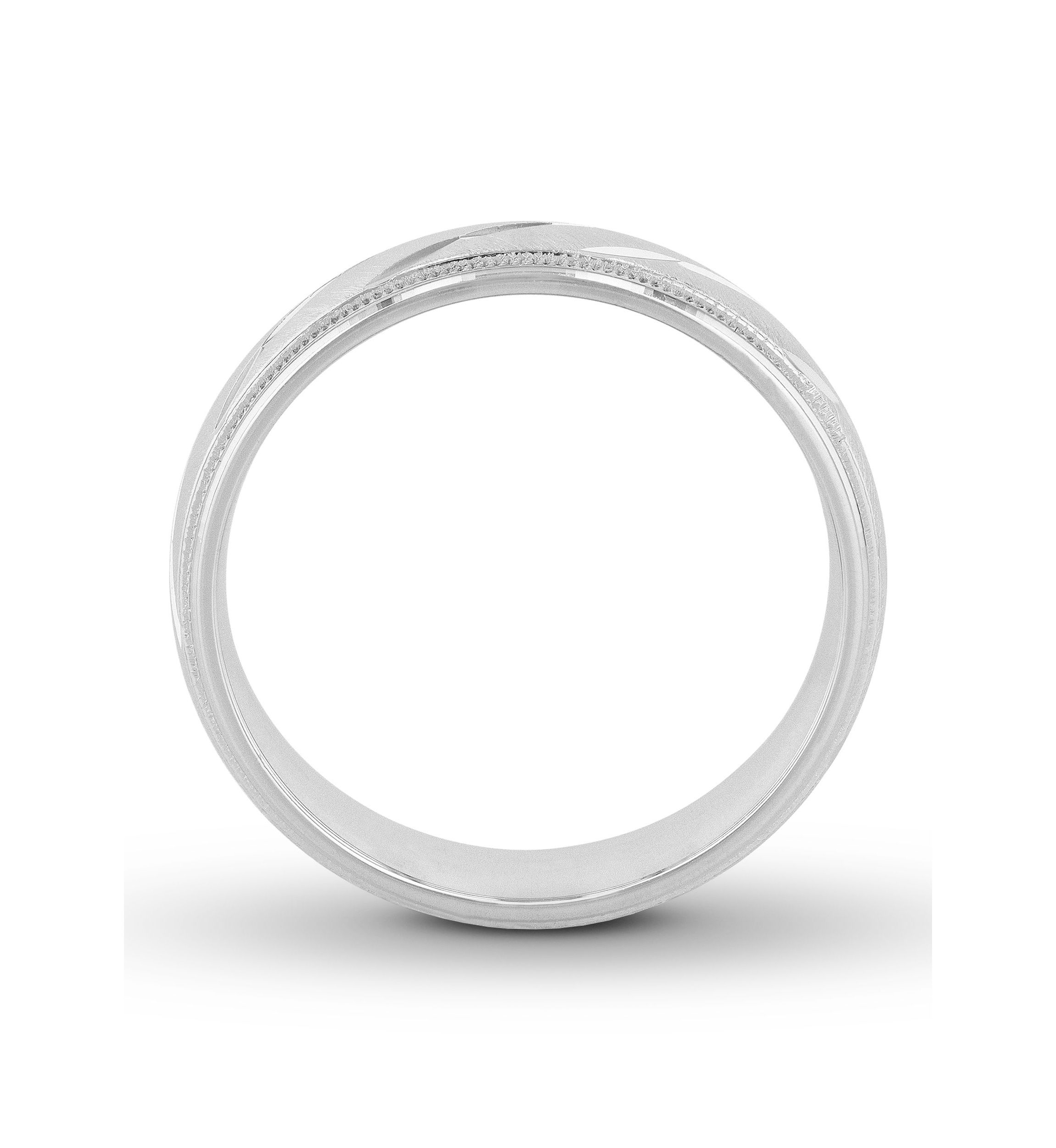 Satin Milgrain 6 mm Wedding Band in .925 Sterling Silver