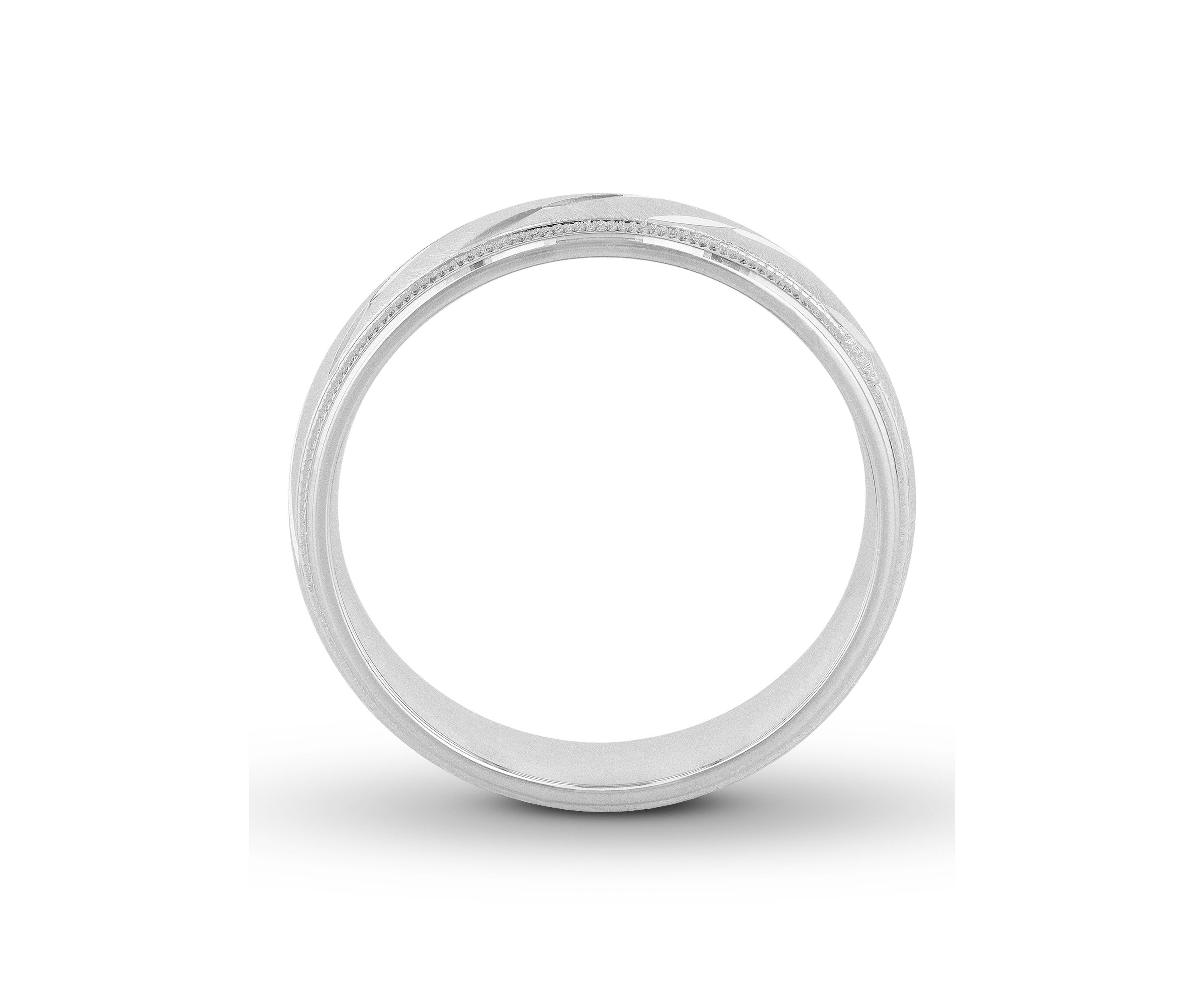 Satin Milgrain 6 mm Wedding Band in .925 Sterling Silver