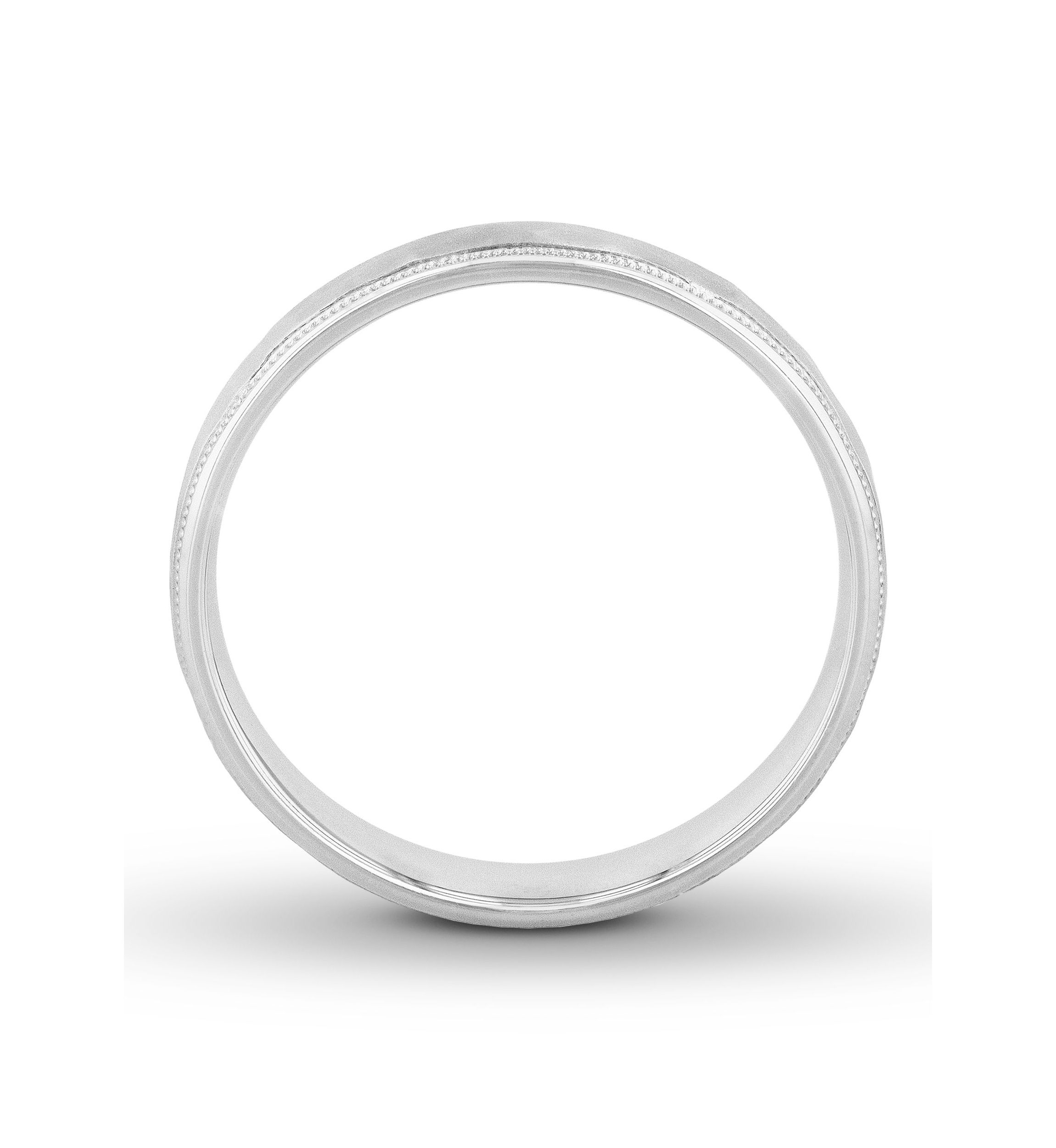 Hammered Milgrain 4 mm Wedding Band in .925 Sterling Silver