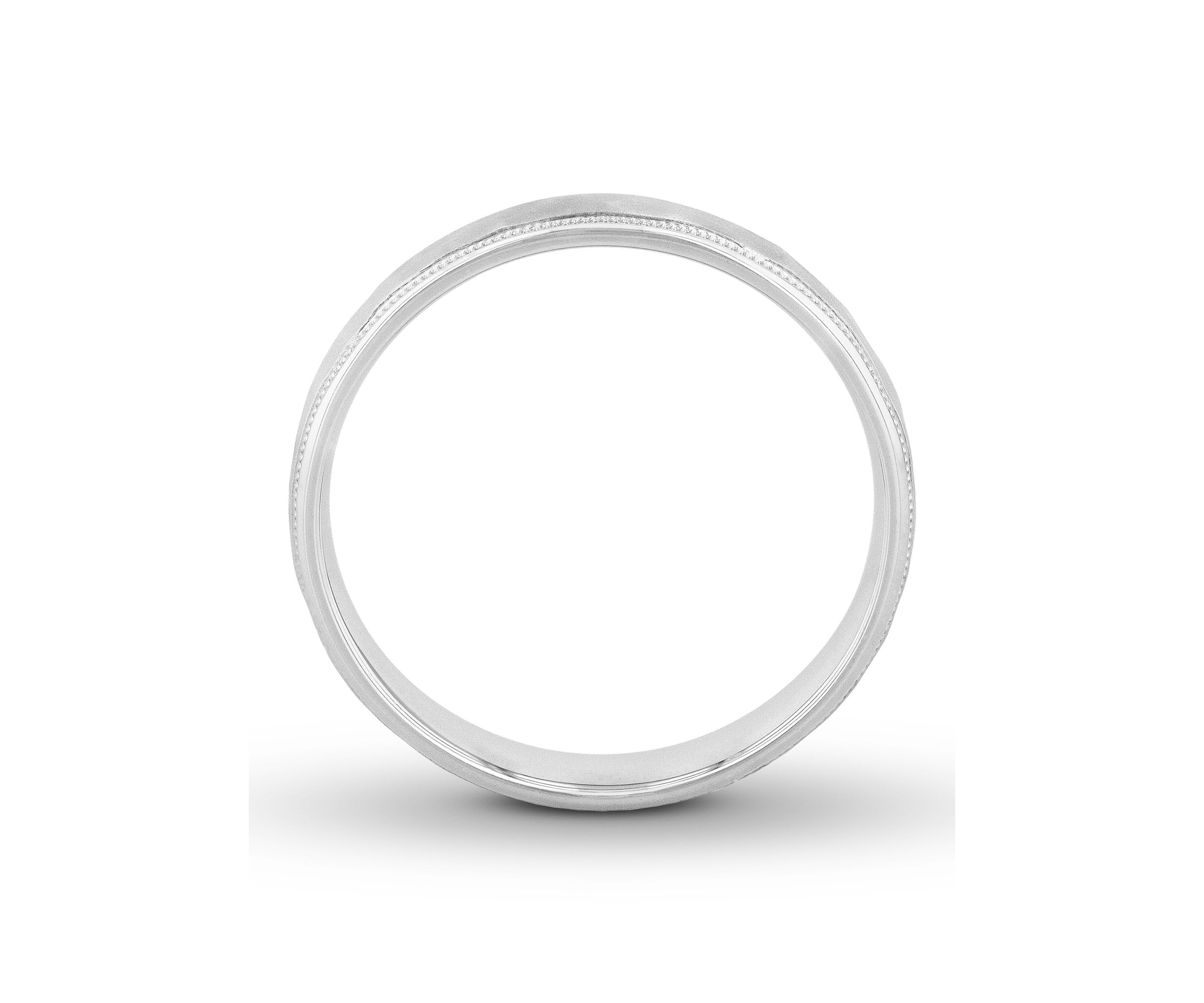 Hammered Milgrain 4 mm Wedding Band in .925 Sterling Silver