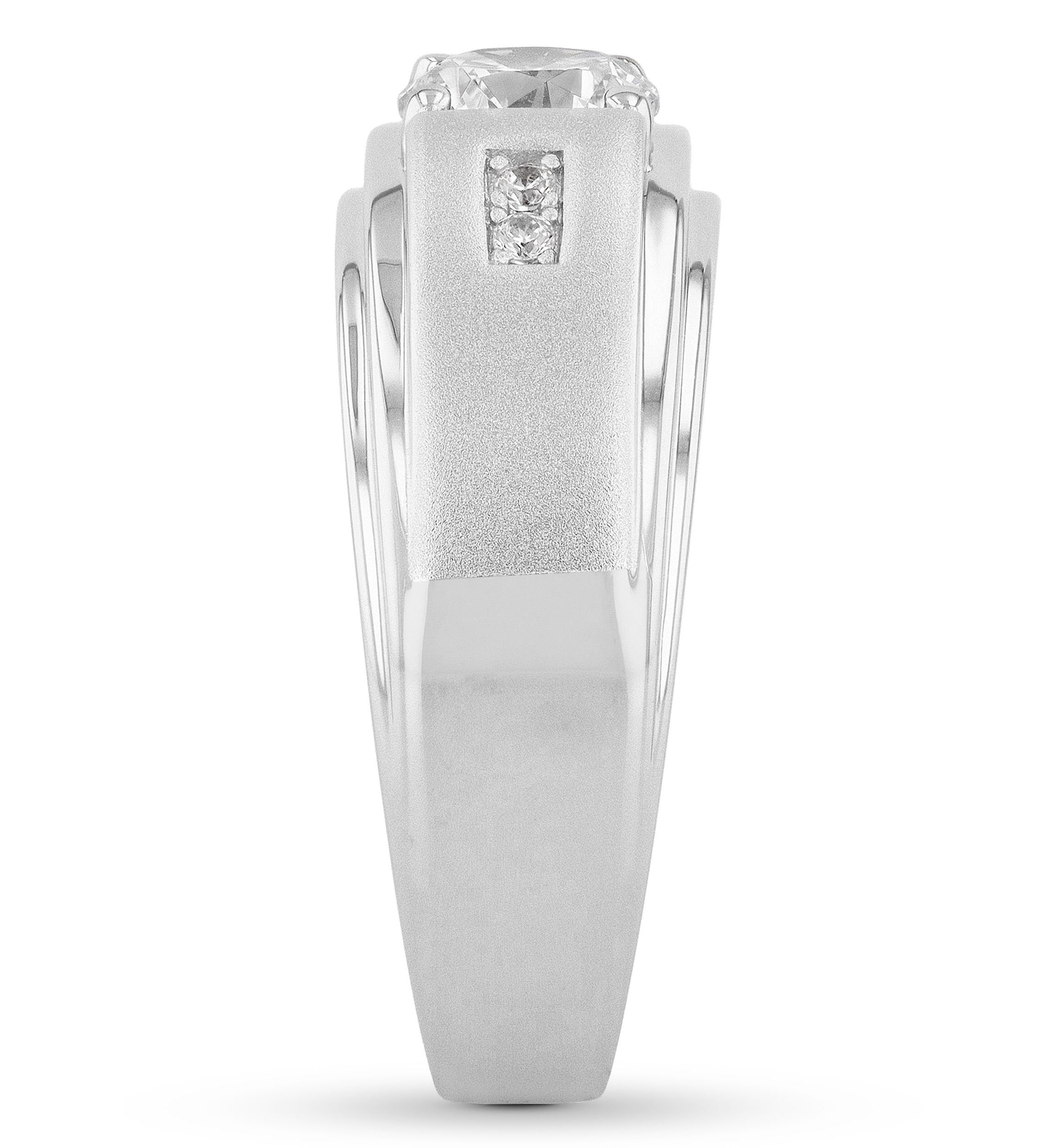 Lab Created Cubic Zirconia Solitaire Ring in .925 Sterling Silver