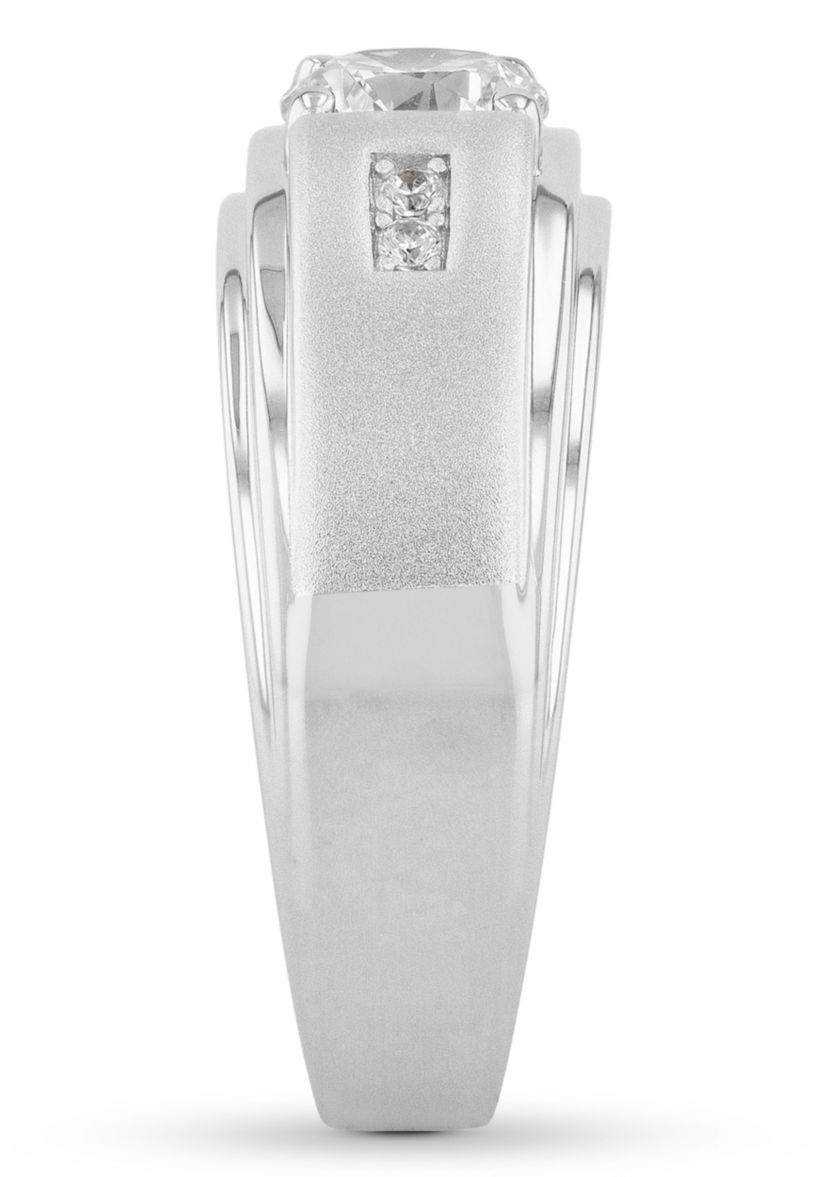 Lab Created Cubic Zirconia Solitaire Ring in .925 Sterling Silver