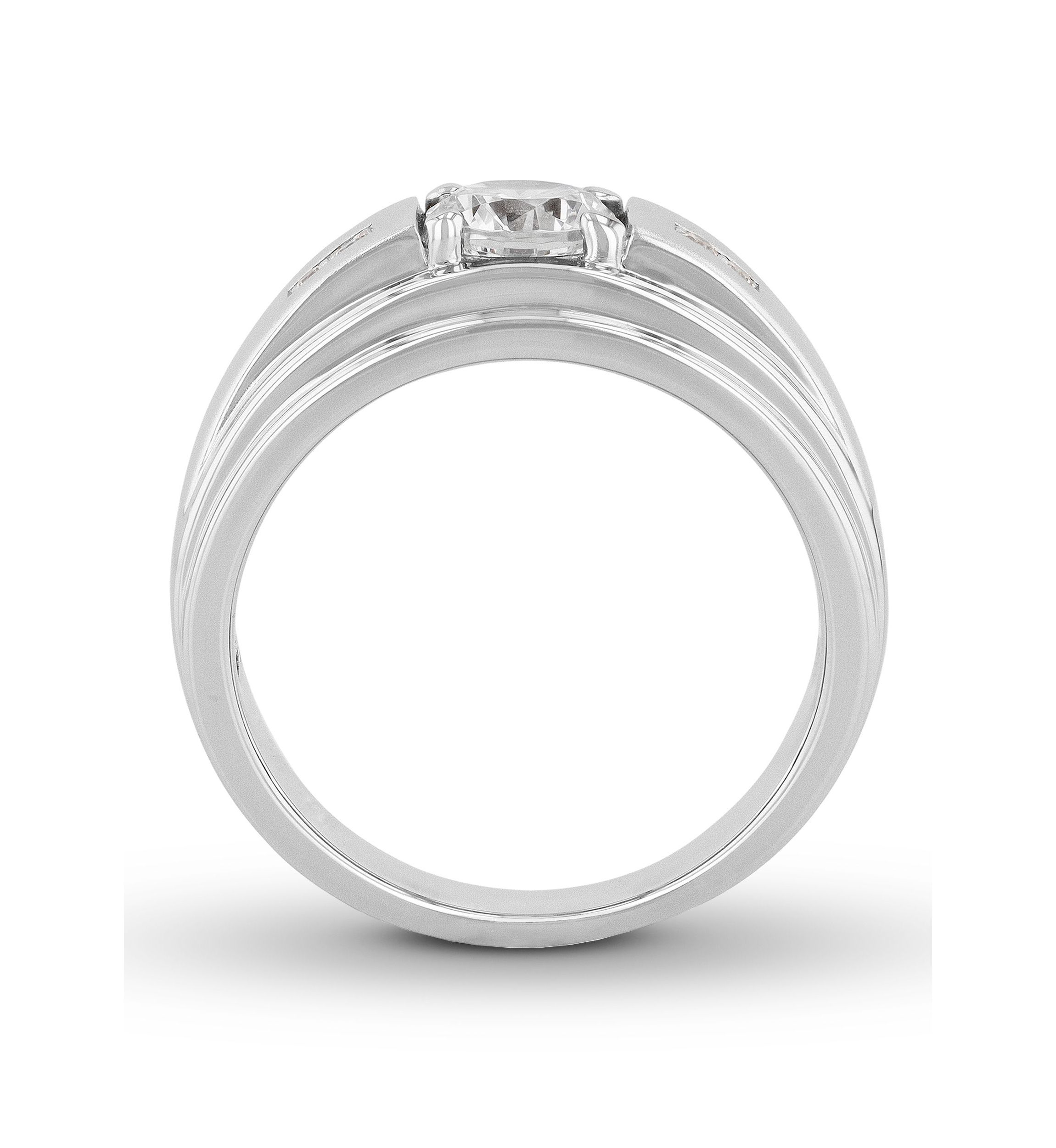 Lab Created Cubic Zirconia Solitaire Ring in .925 Sterling Silver