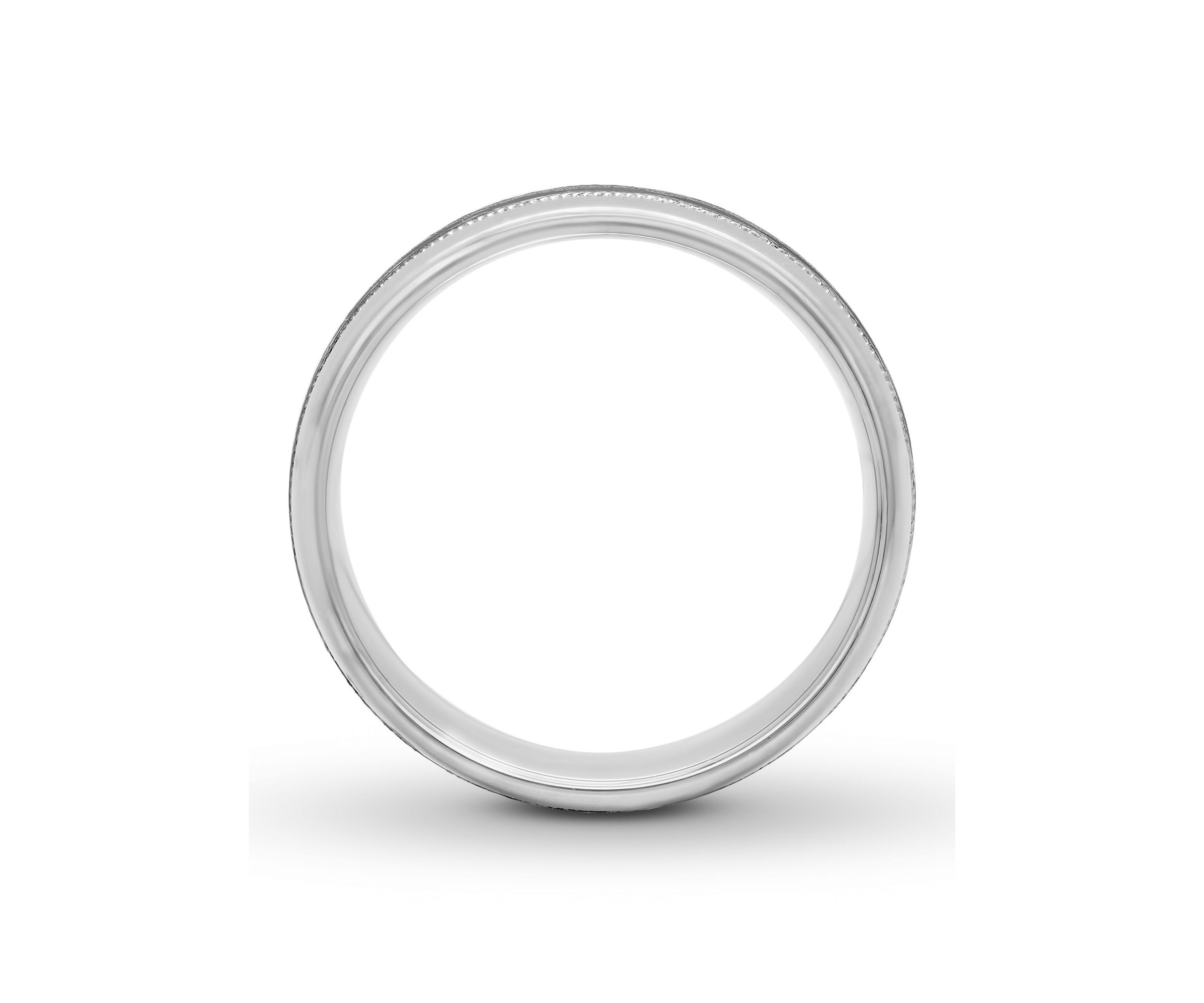 Gunmetal Gray Notched 8 mm Wedding Band in .925 Sterling Silver