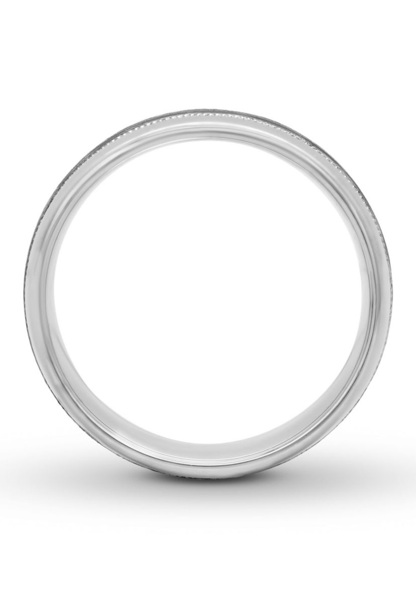 Gunmetal Gray Notched 8 mm Wedding Band in .925 Sterling Silver