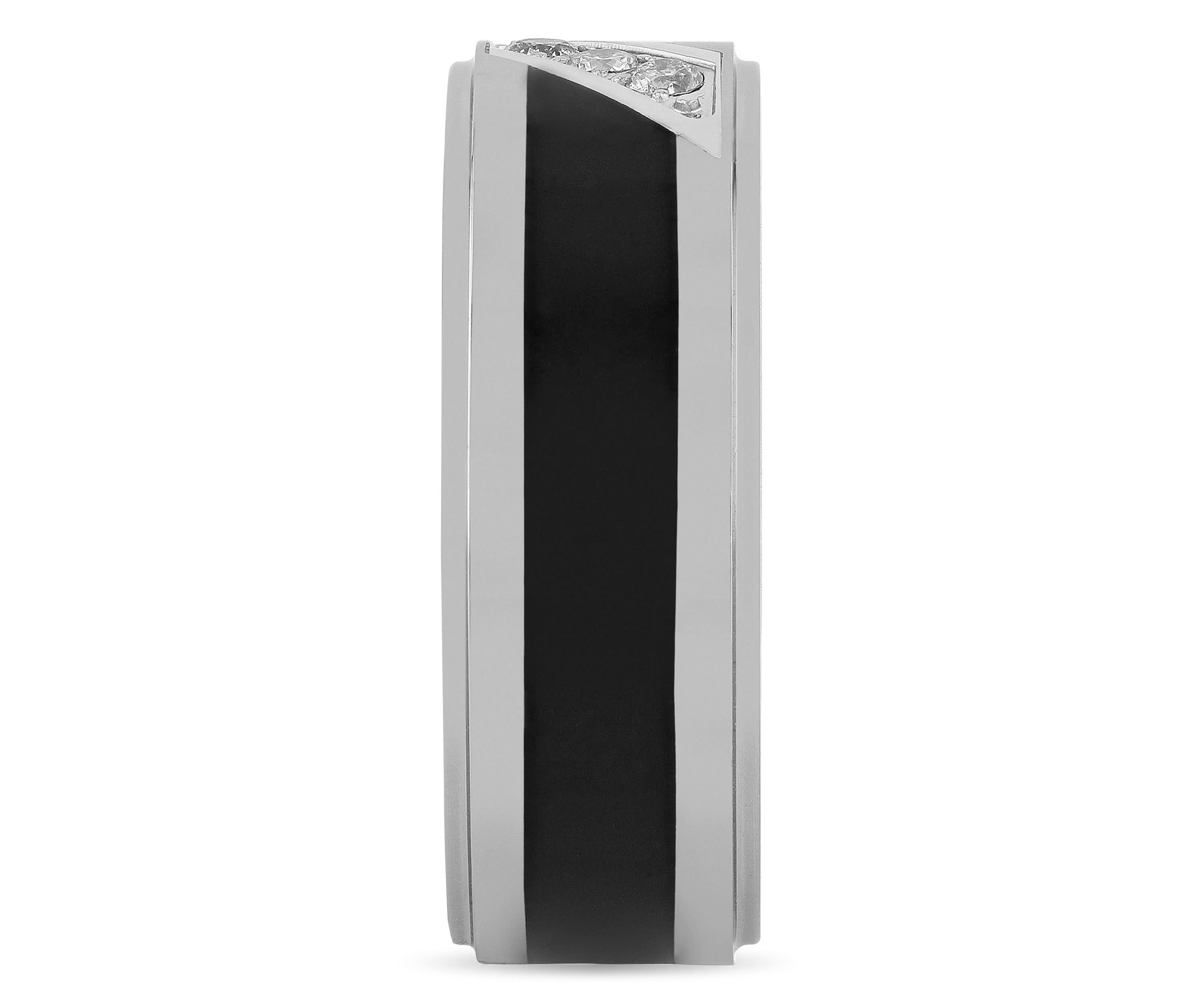 0.10 c.t.t.w Diamond 8mm Band in Tungsten and Black Resin