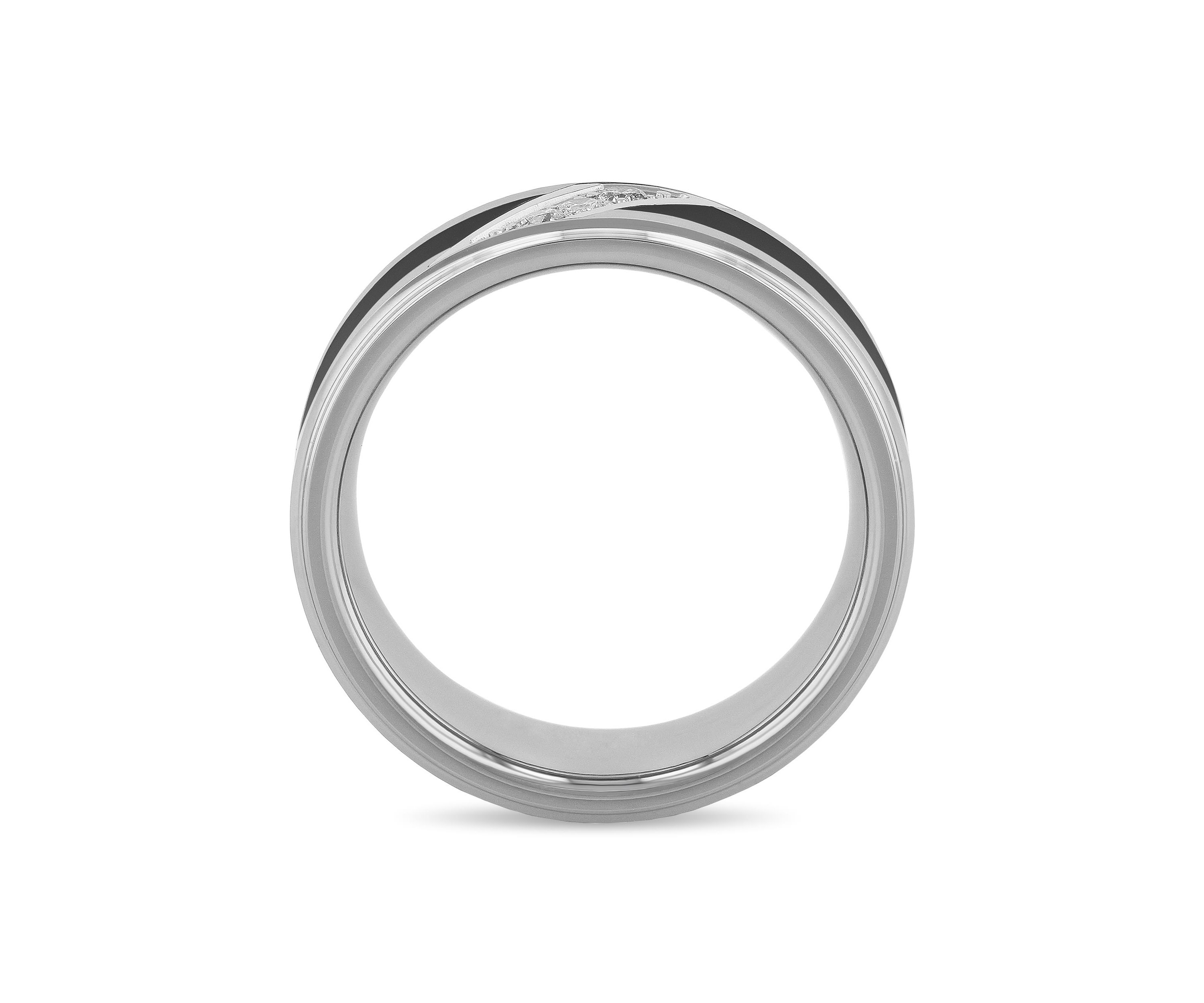 0.10 c.t.t.w Diamond 8mm Band in Tungsten and Black Resin