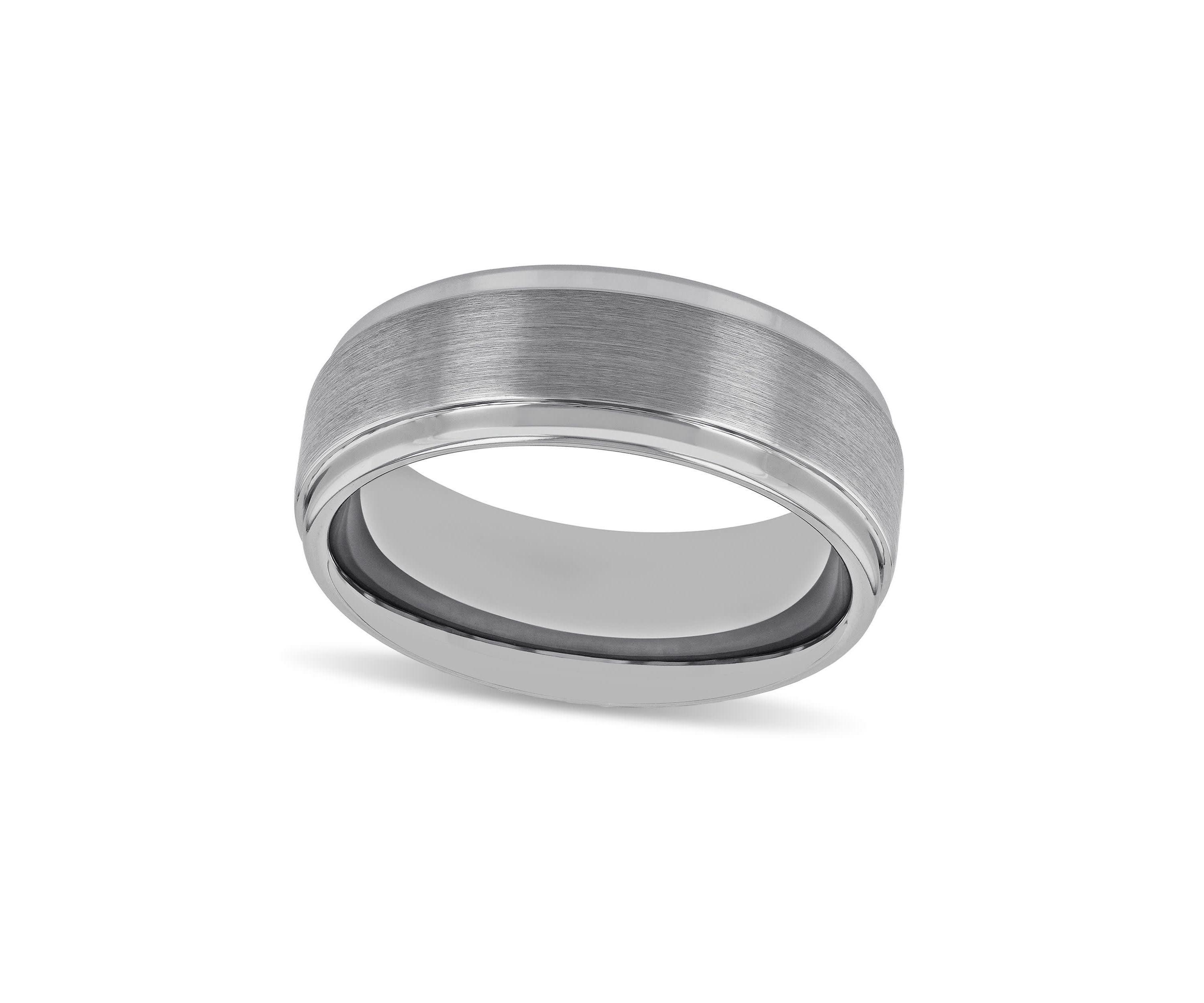 Step Edge 8mm Band in Tungsten
