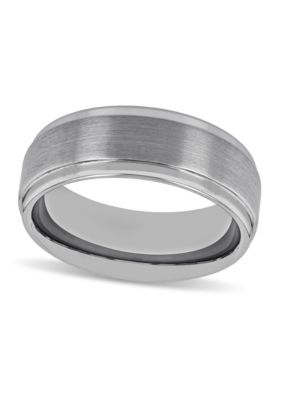 Step Edge 8mm Band in Tungsten