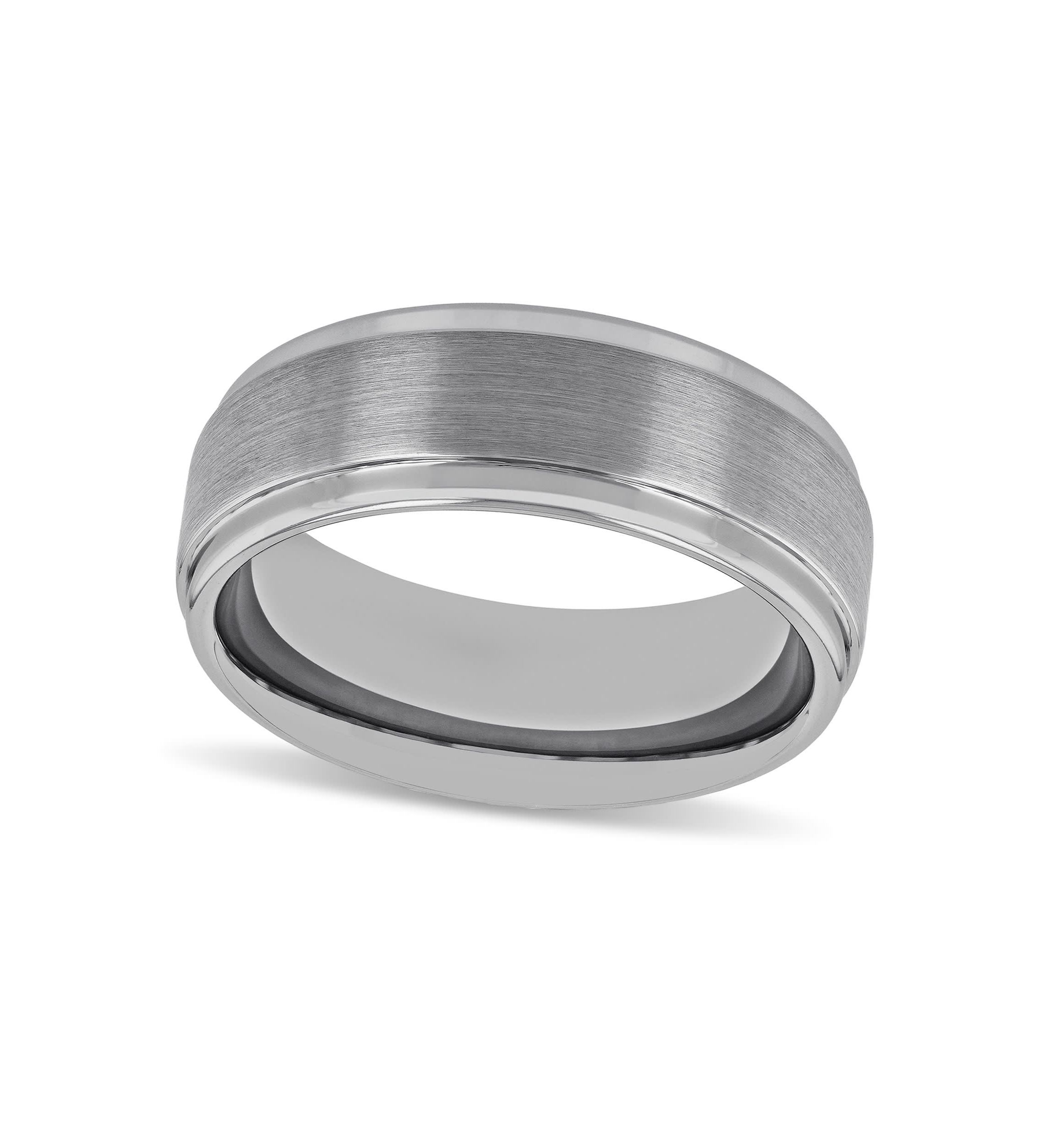 Step Edge 8mm Band in Tungsten