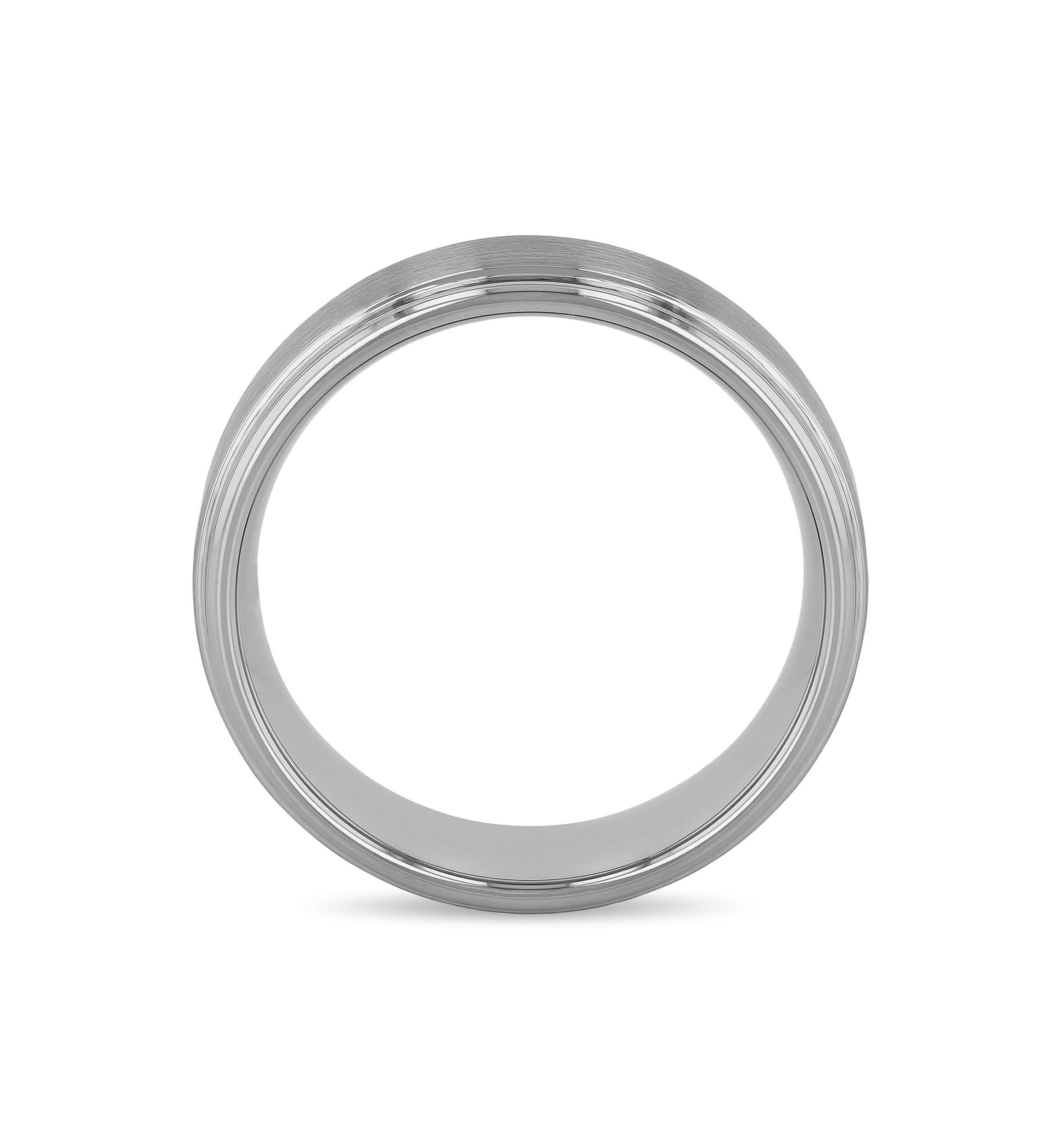 Step Edge 8mm Band in Tungsten