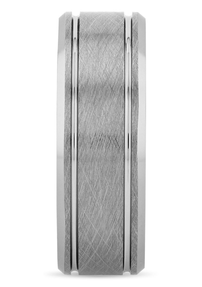 Grooved 8mm Band in Tungsten