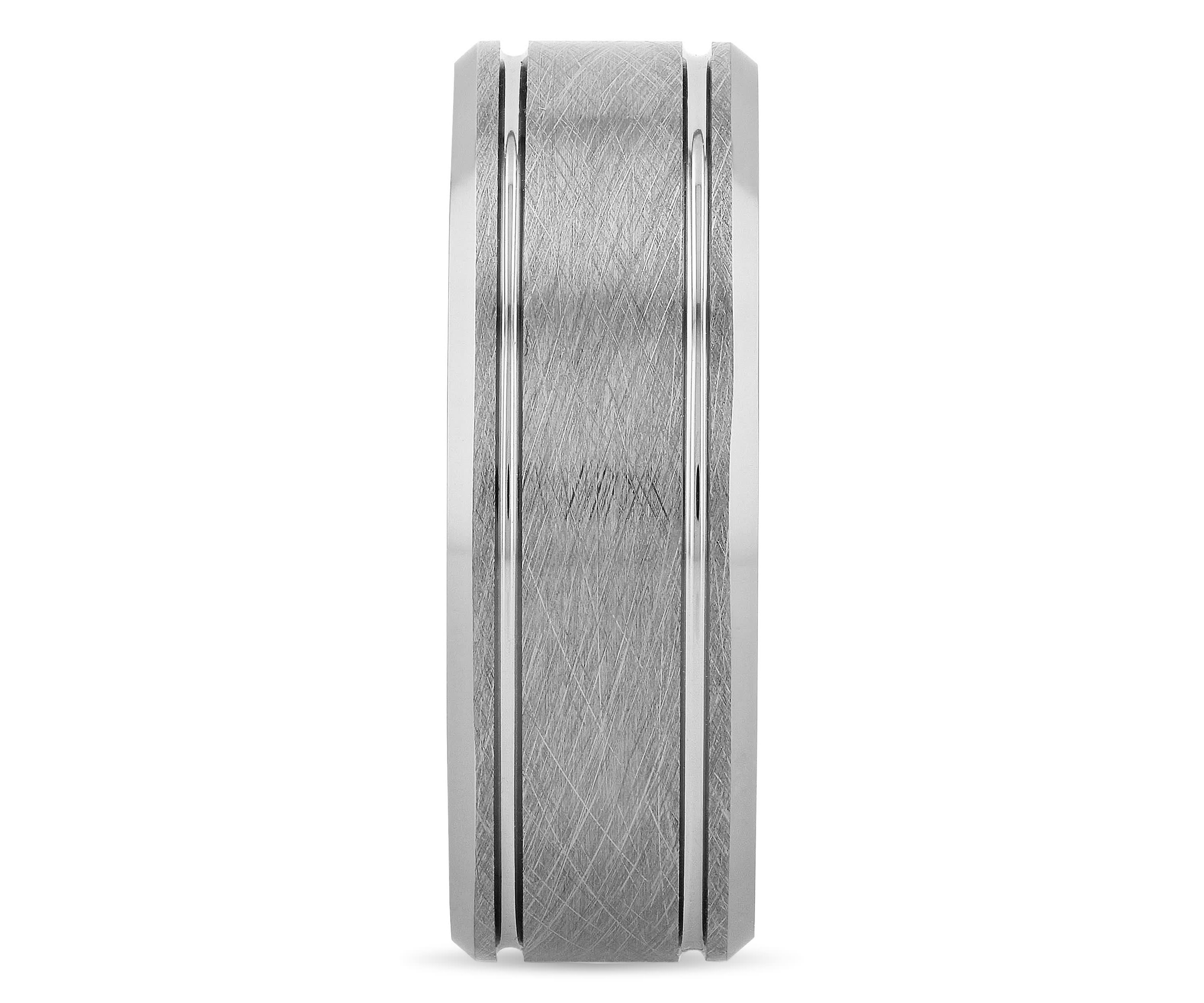 Grooved 8mm Band in Tungsten