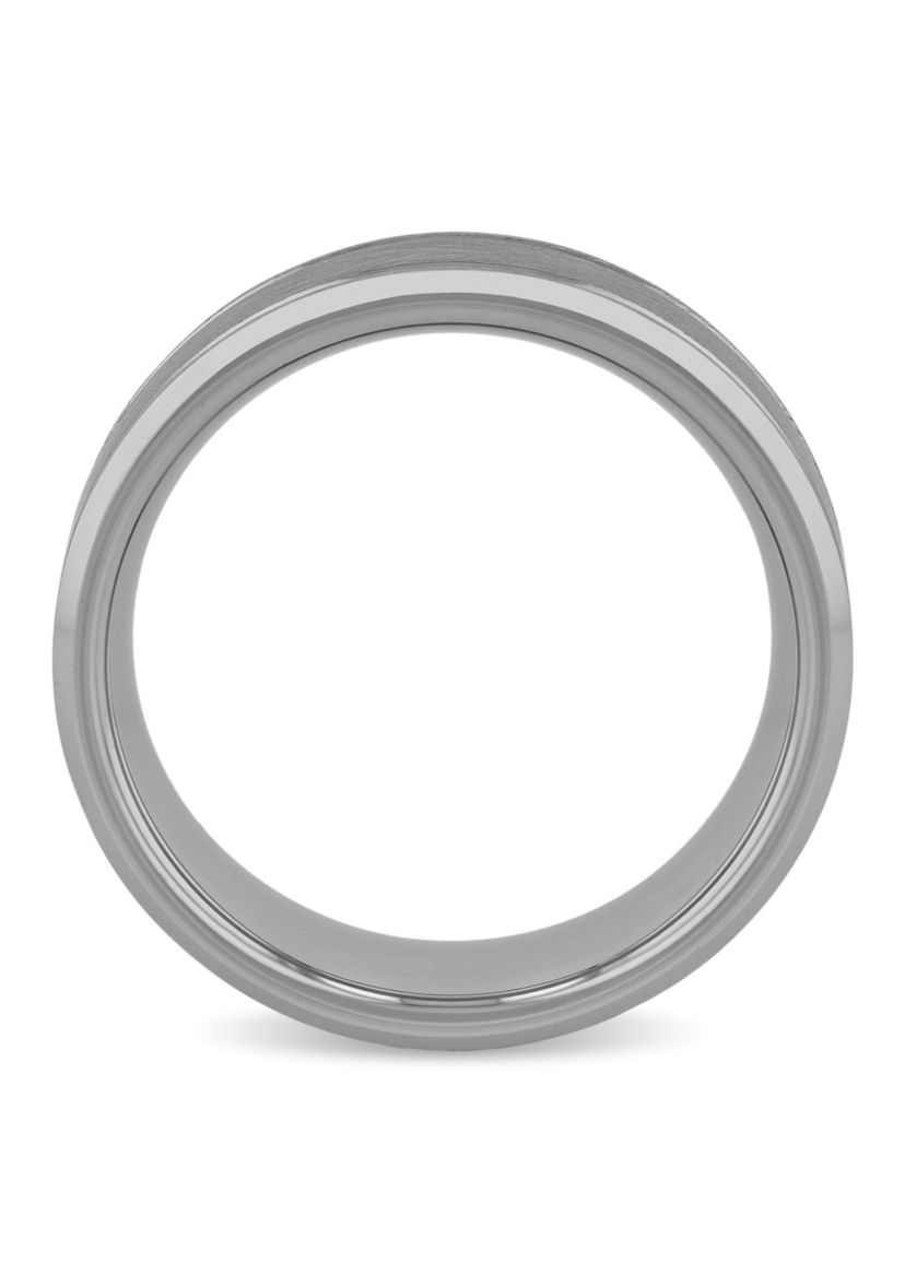 Grooved 8mm Band in Tungsten