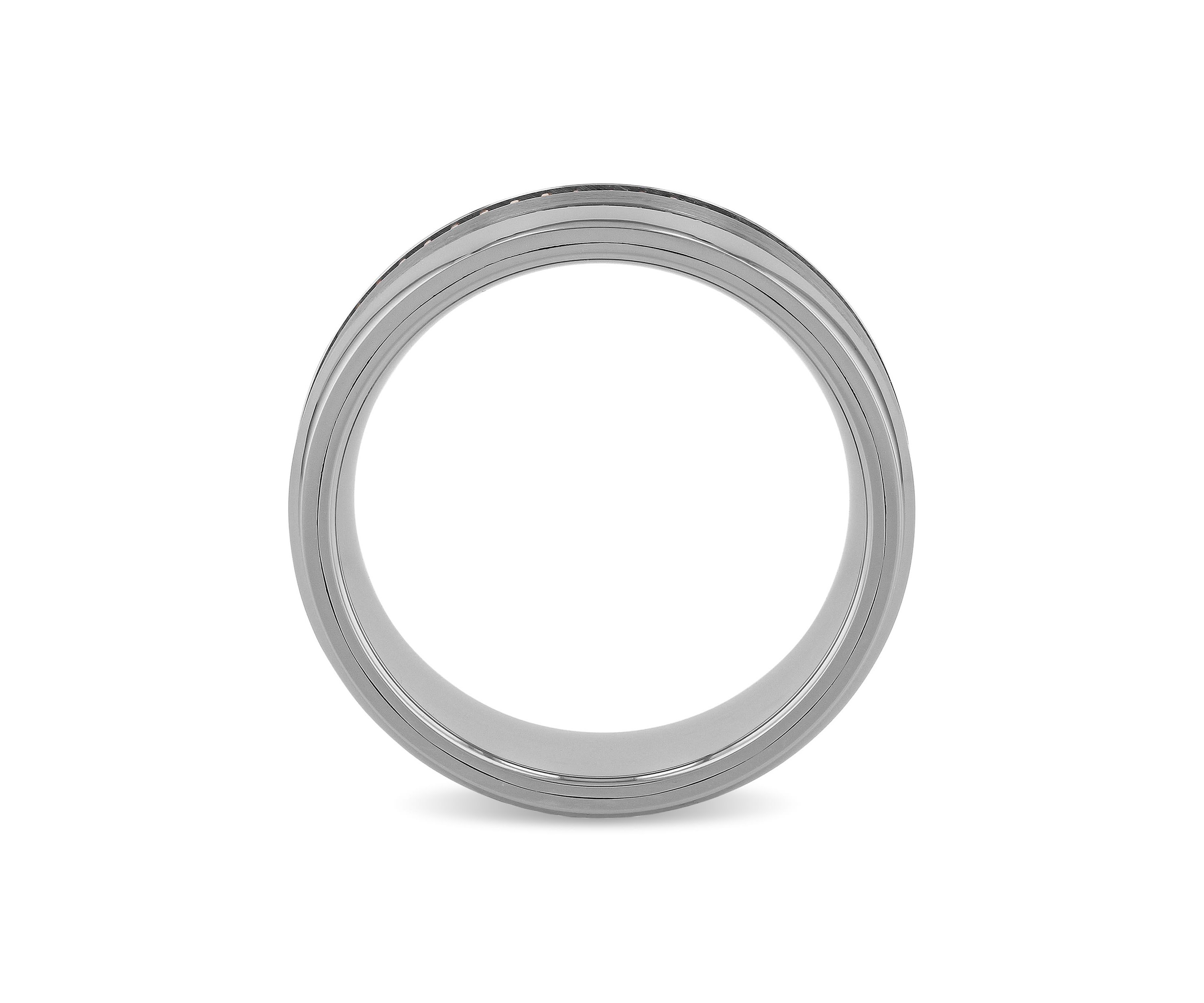Gear Pattern 8mm Band in Two-tone Tungsten