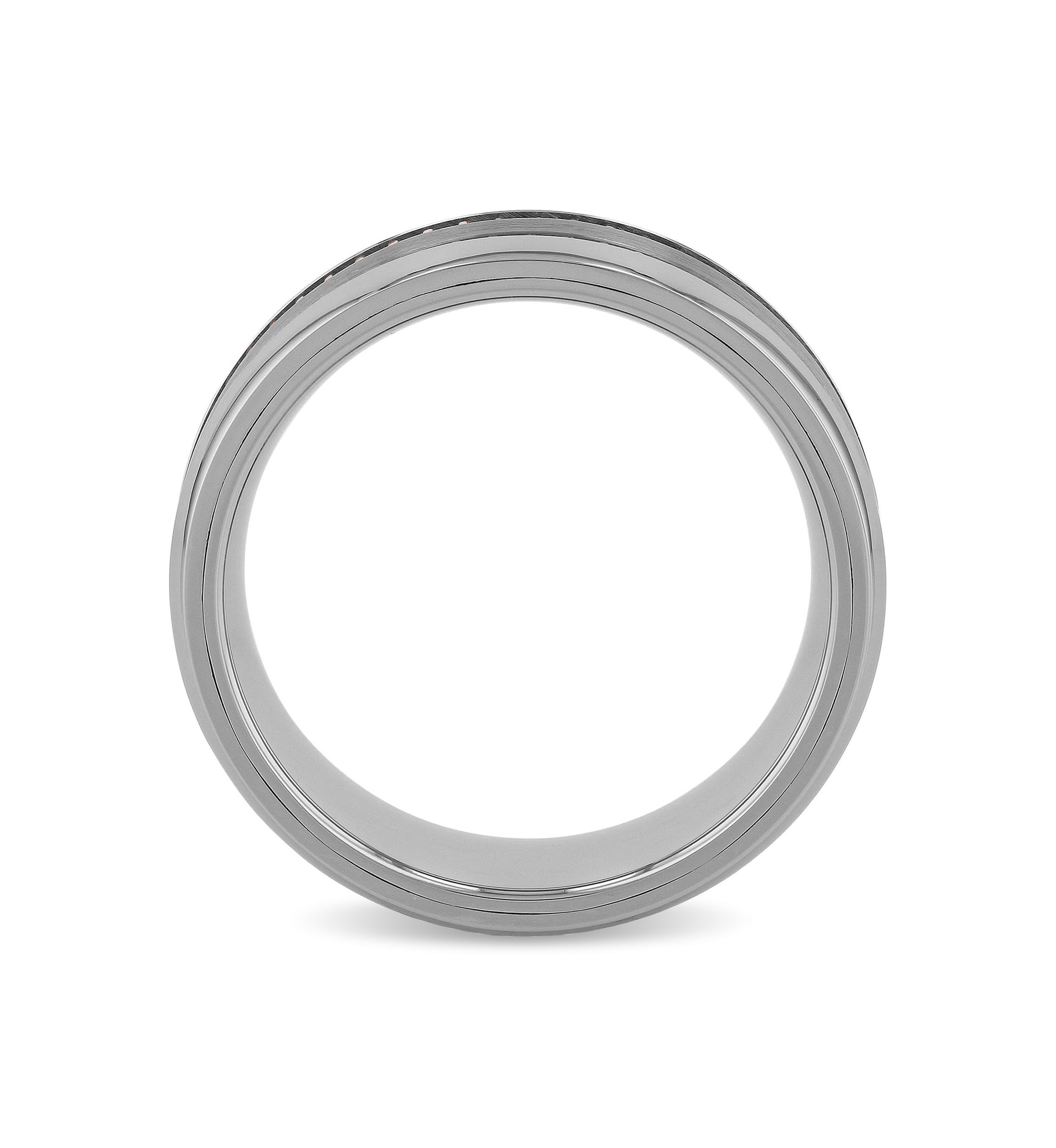 Gear Pattern 8mm Band in Two-tone Tungsten
