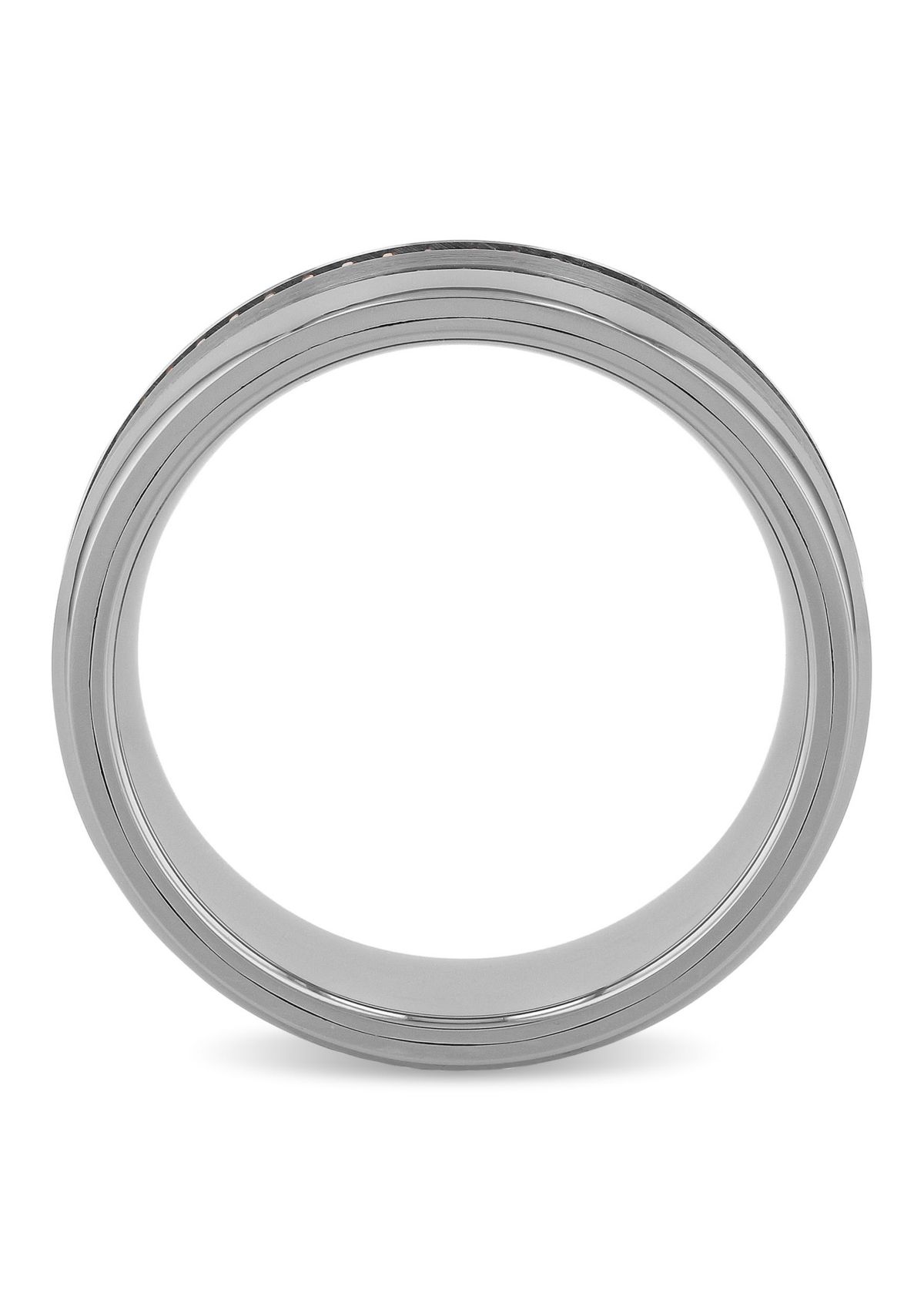 Gear Pattern 8mm Band in Two-tone Tungsten
