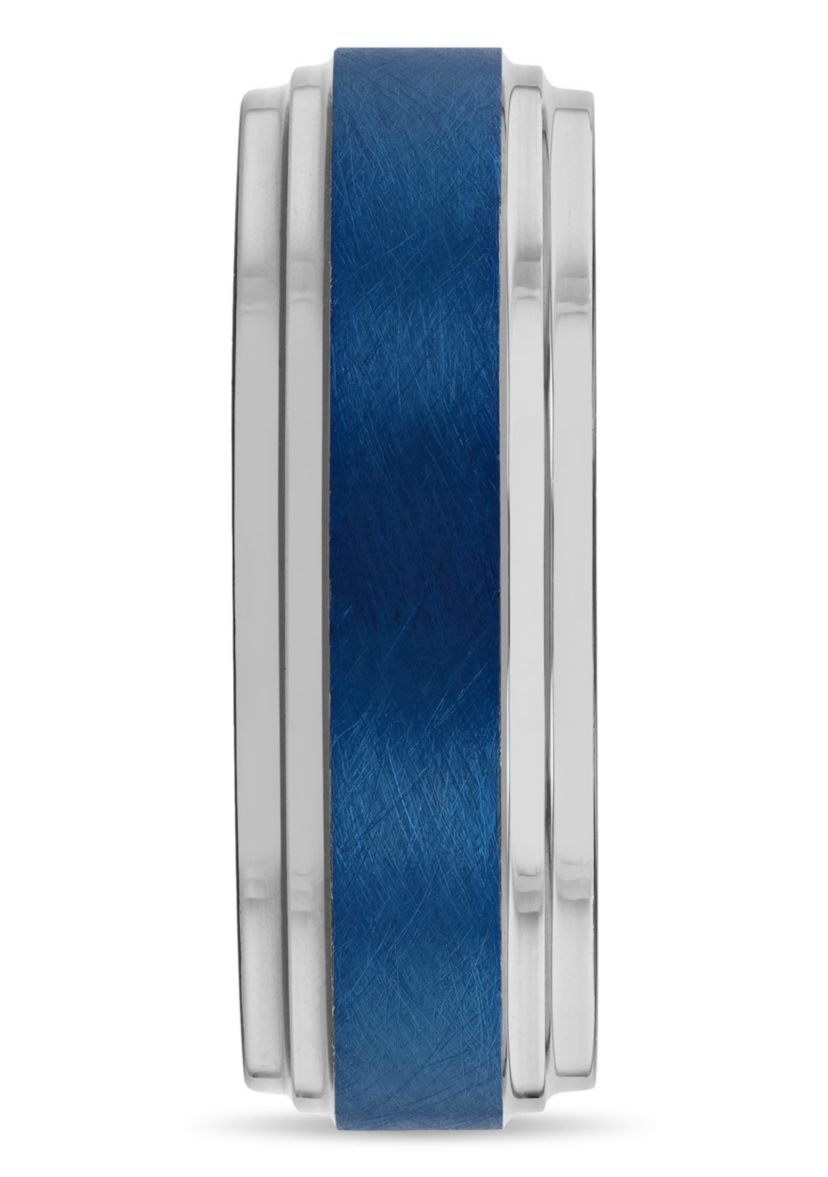 Step Edge 8mm Band in Two-tone Tungsten