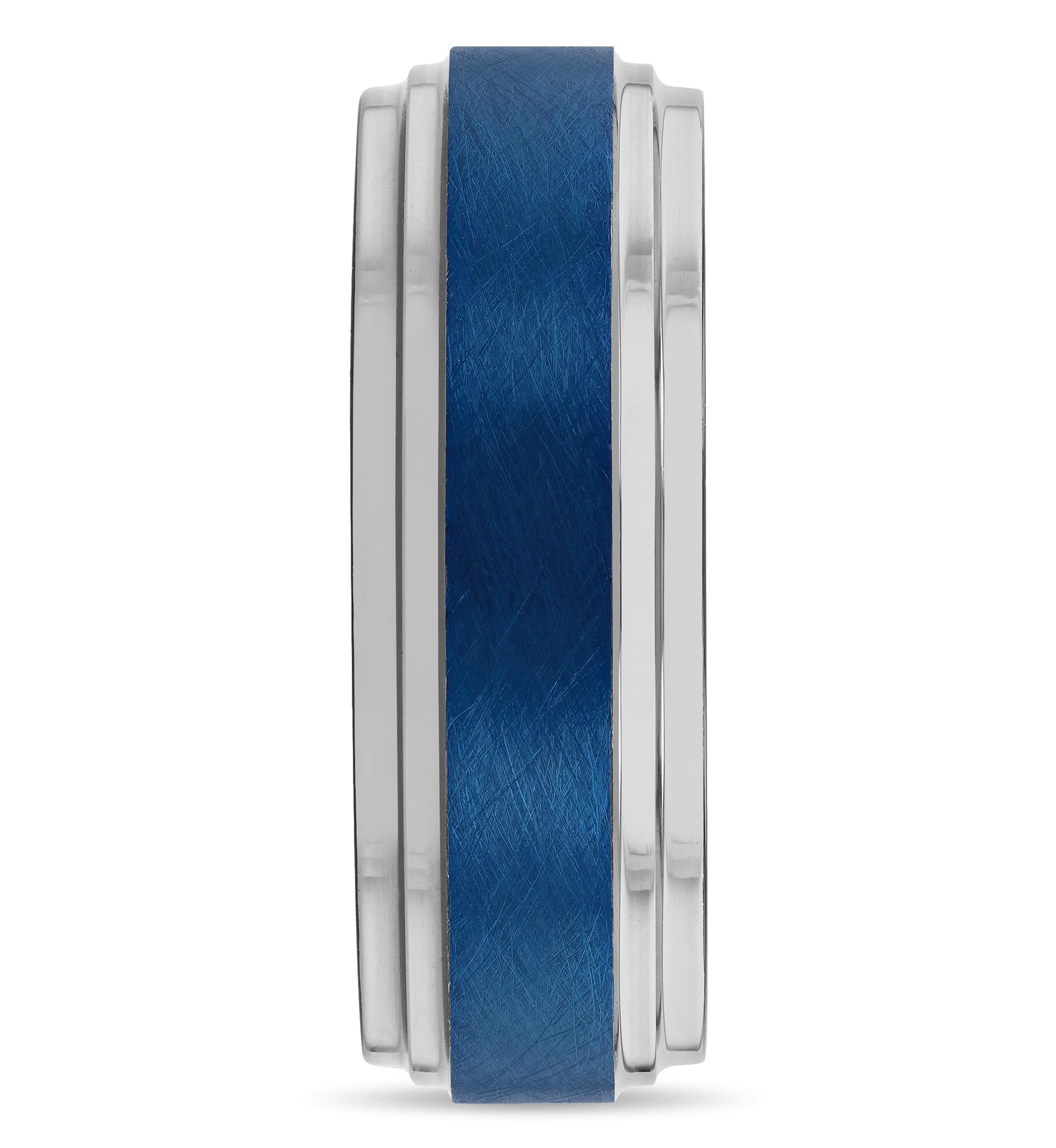 Step Edge 8mm Band in Two-tone Tungsten