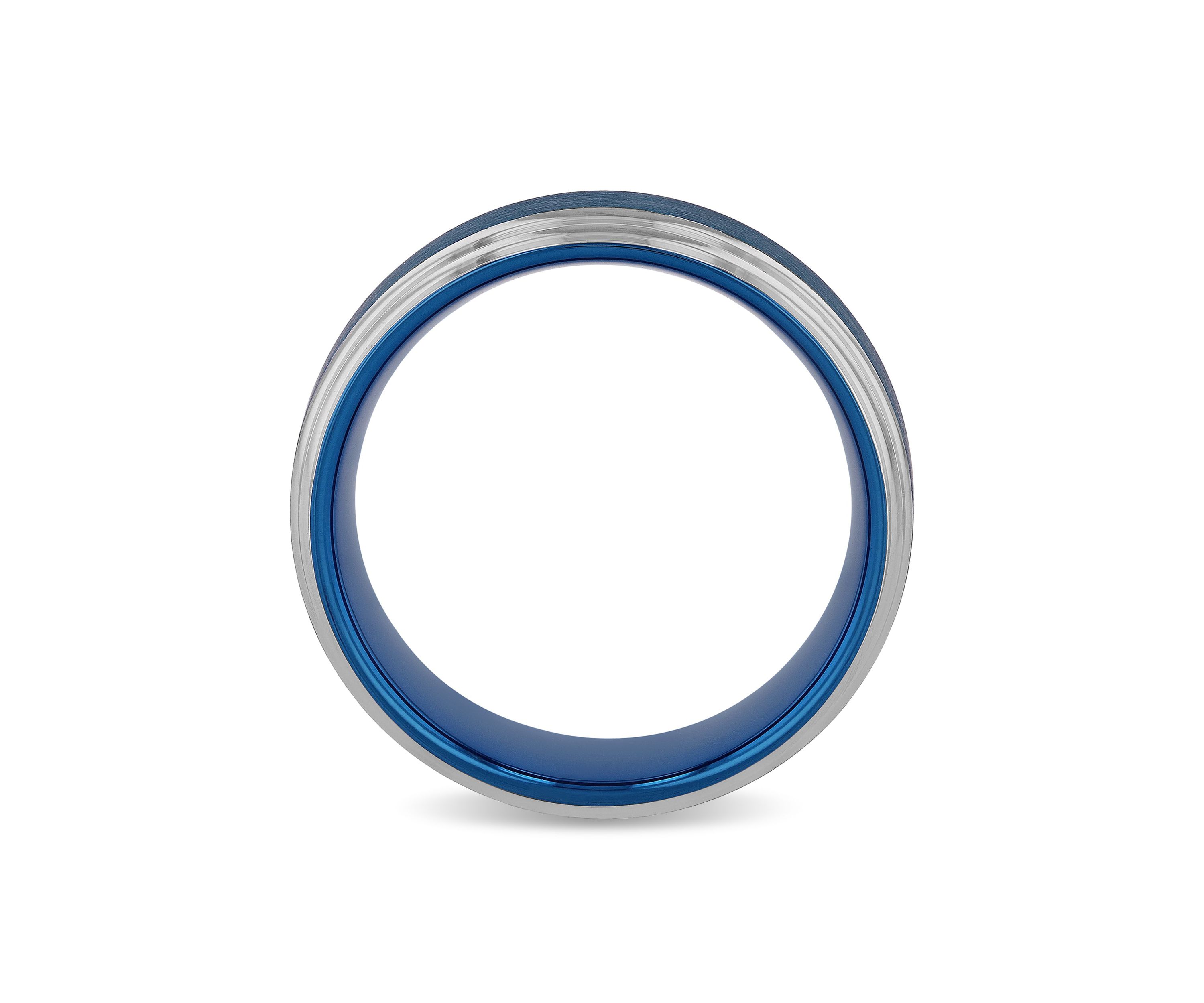Step Edge 8mm Band in Two-tone Tungsten