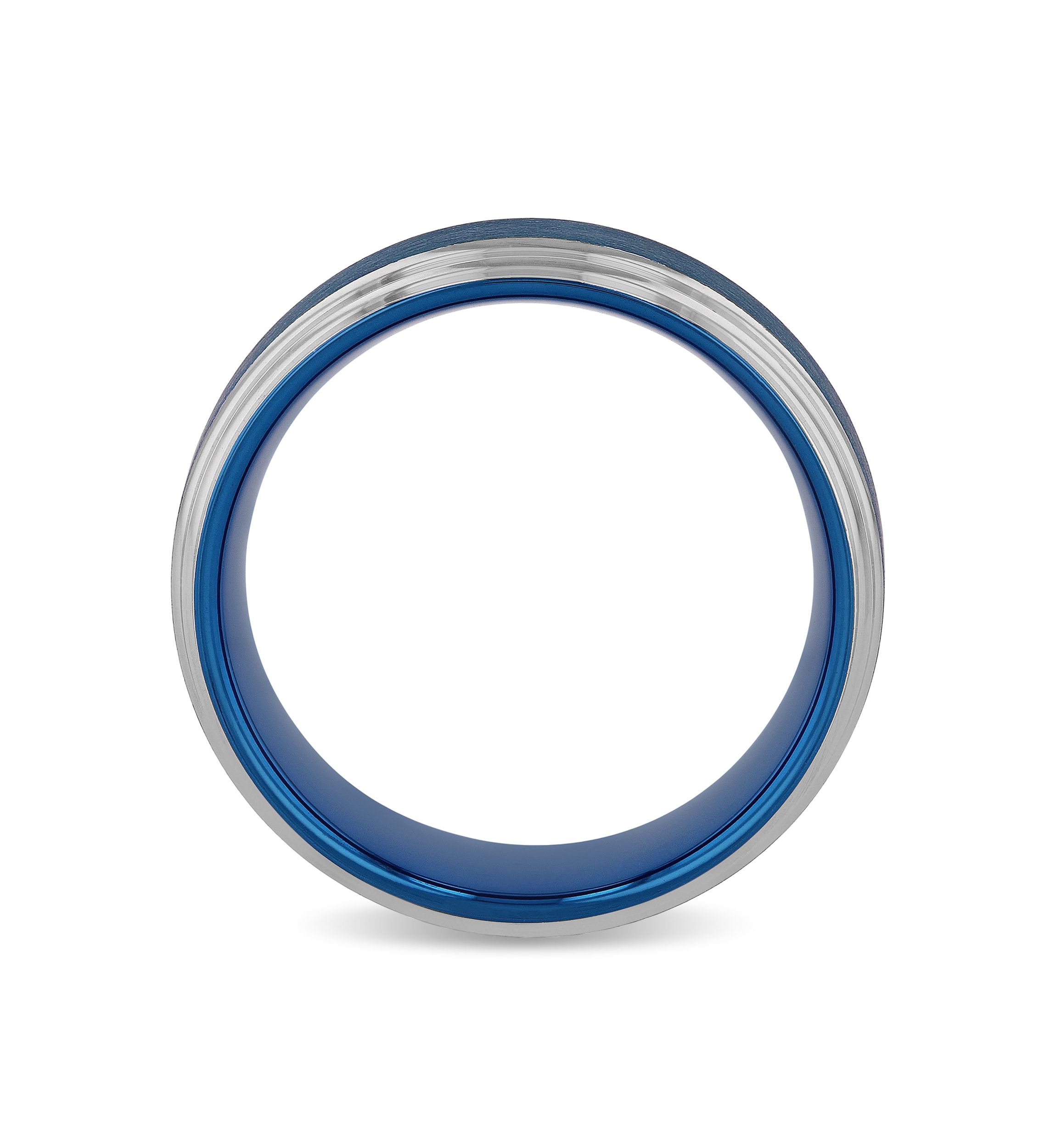 Step Edge 8mm Band in Two-tone Tungsten