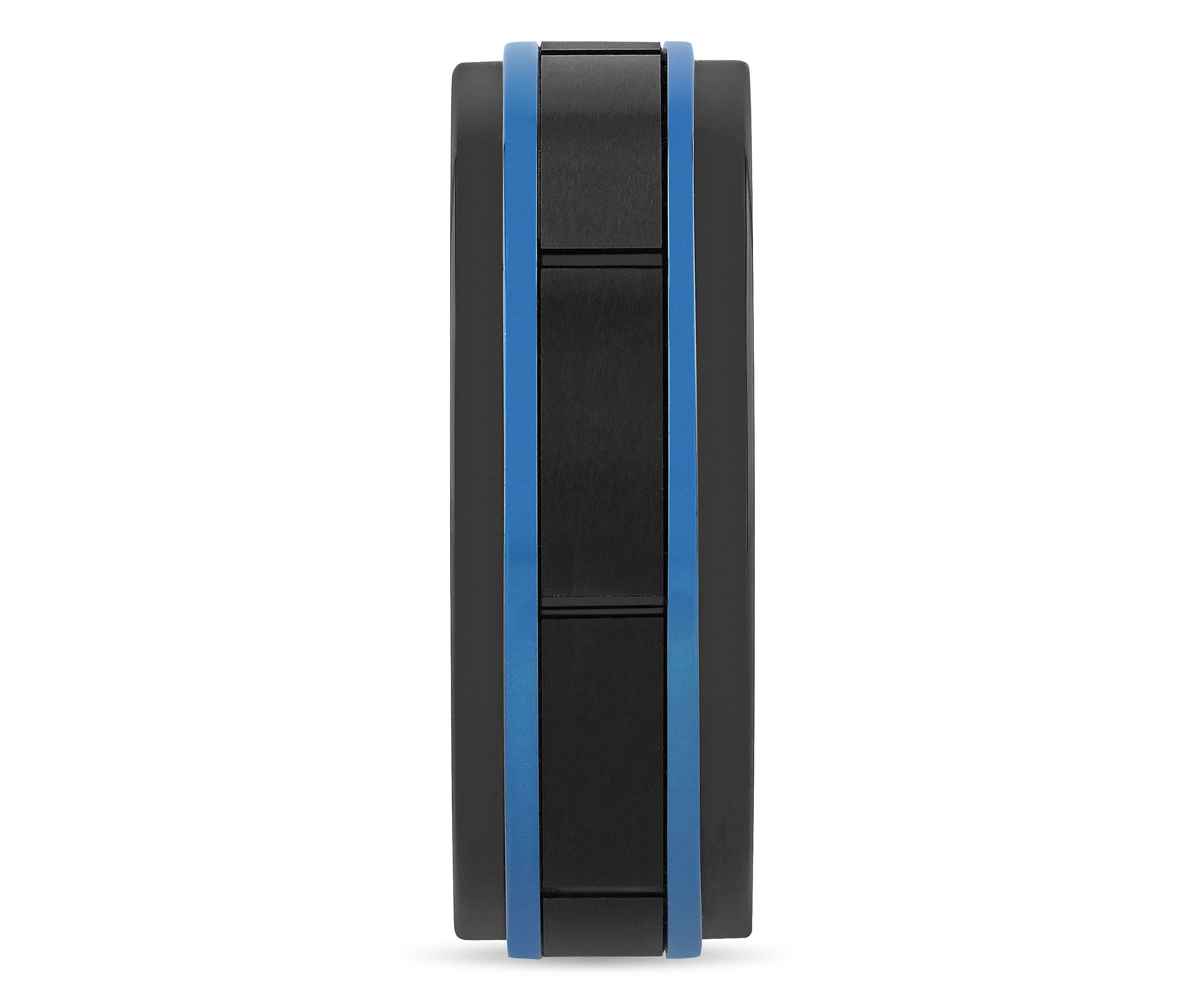 Black and Blue Brick Pattern 8mm Band in Two-tone Tungsten